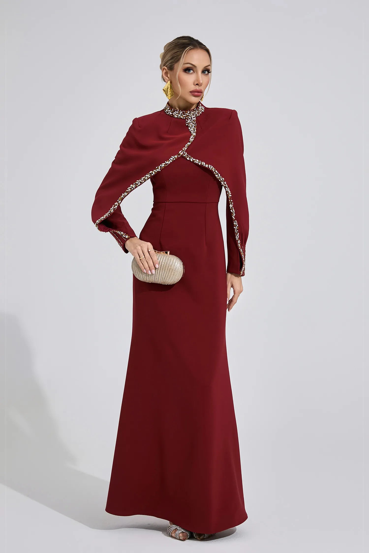 Amaris Red Chain Maxi Dress