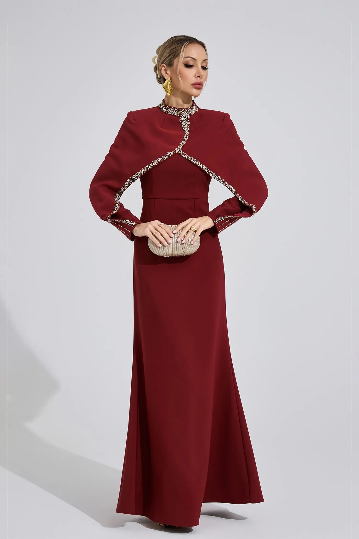 Amaris Red Chain Maxi Dress