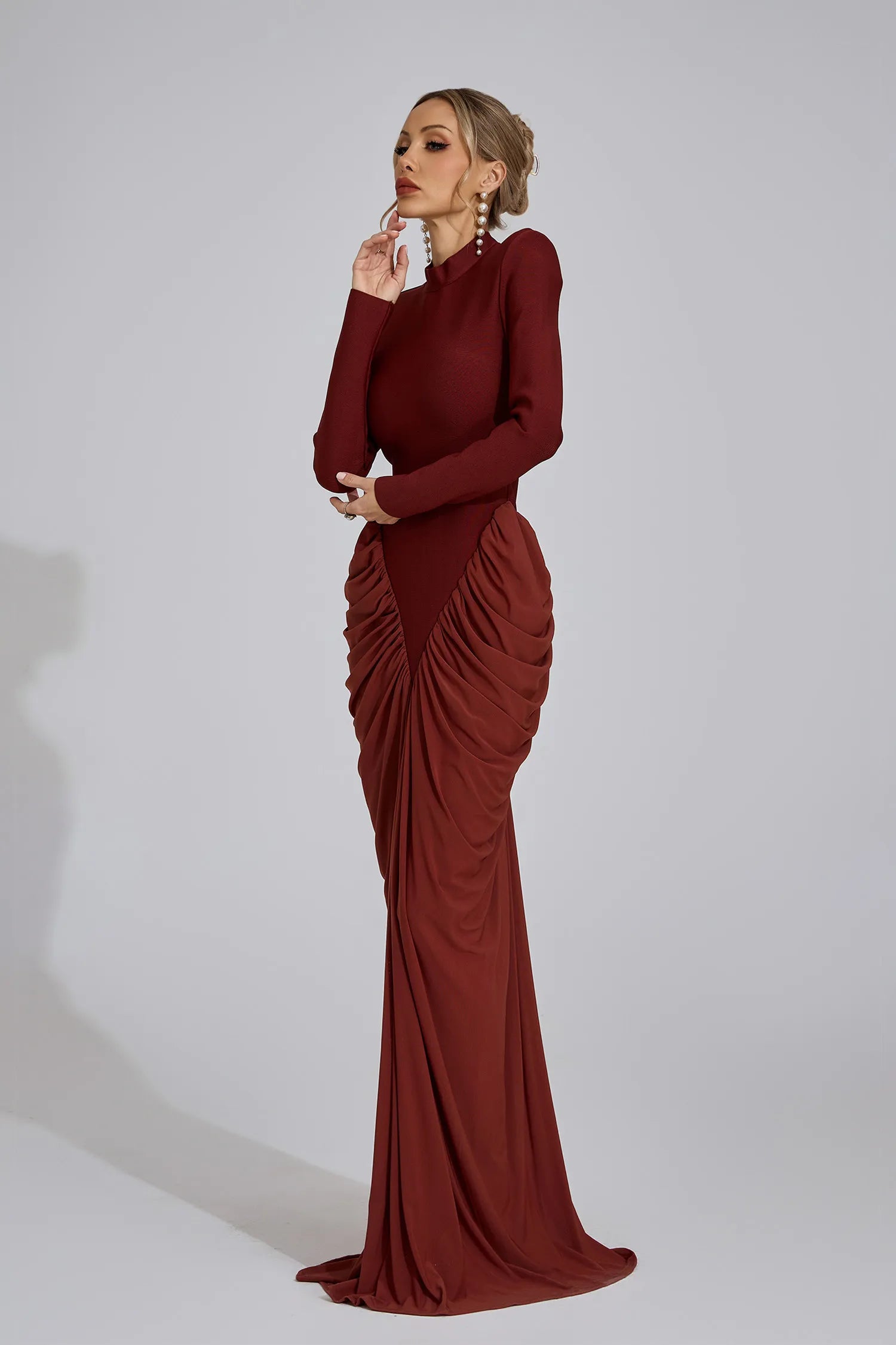 Zorina Sienna Ruching Maxi Dress