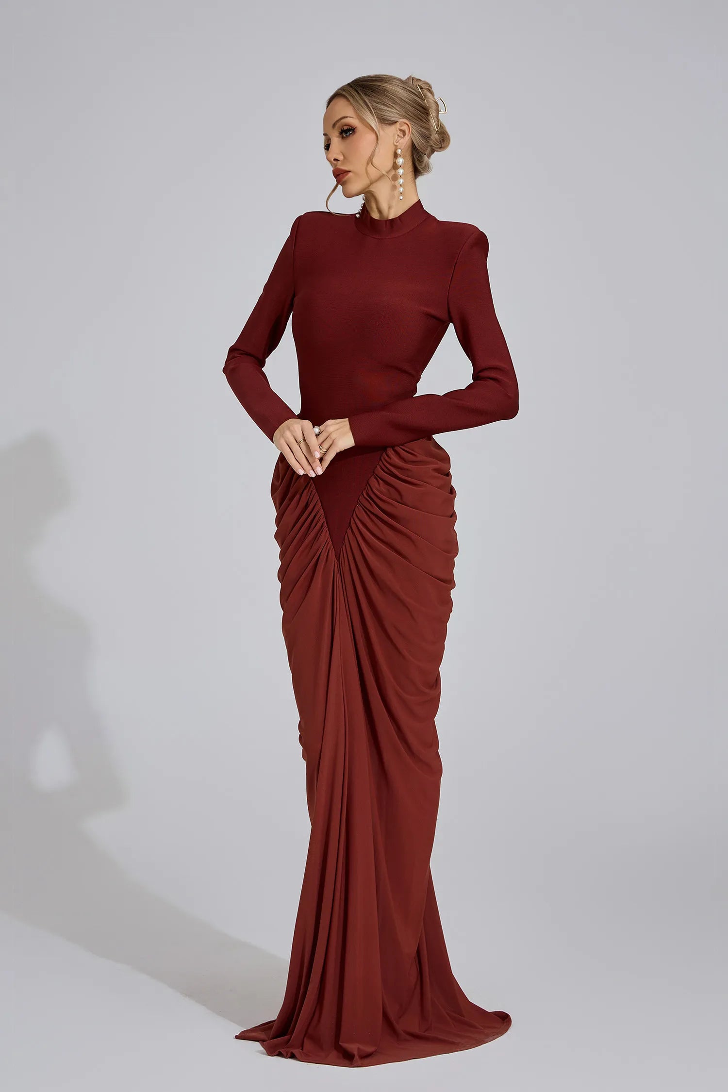 Zorina Sienna Ruching Maxi Dress