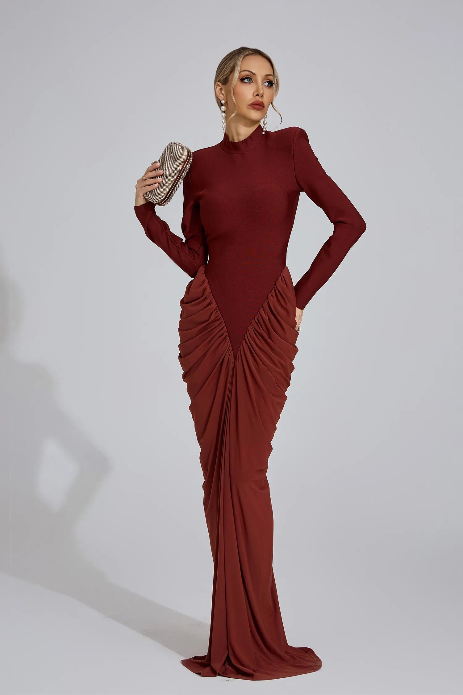 Zorina Sienna Ruching Maxi Dress