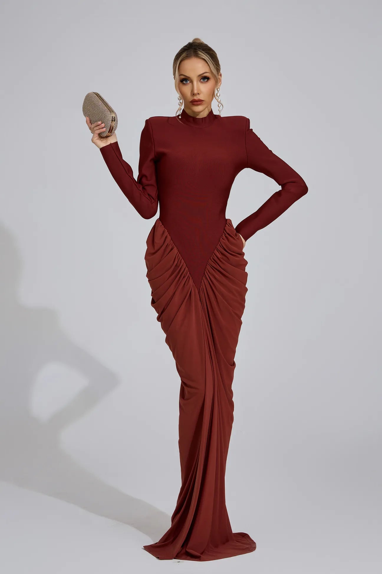 Zorina Sienna Ruching Maxi Dress
