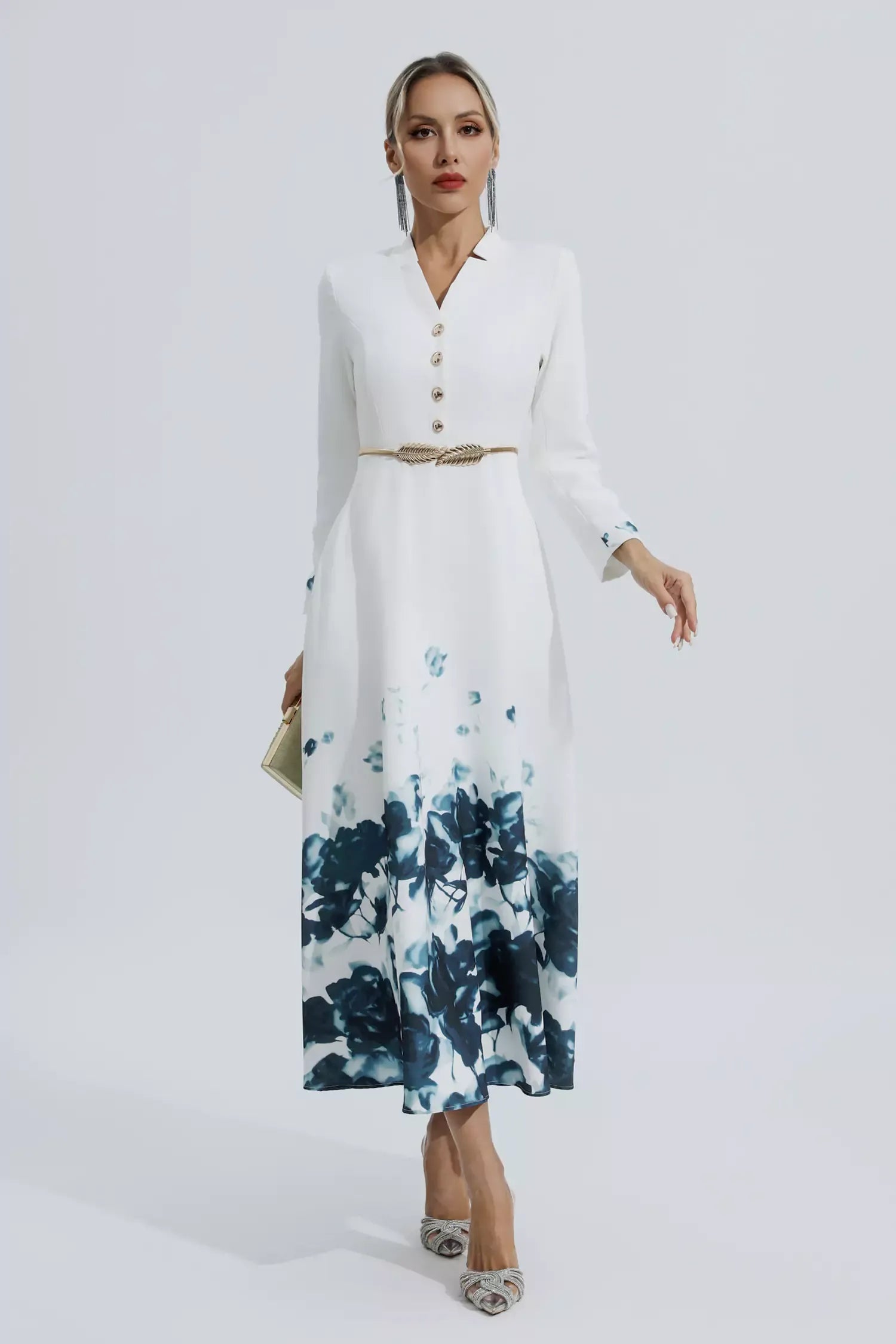 angie floral maxi dress Angie White Printed Floral Maxi Dress