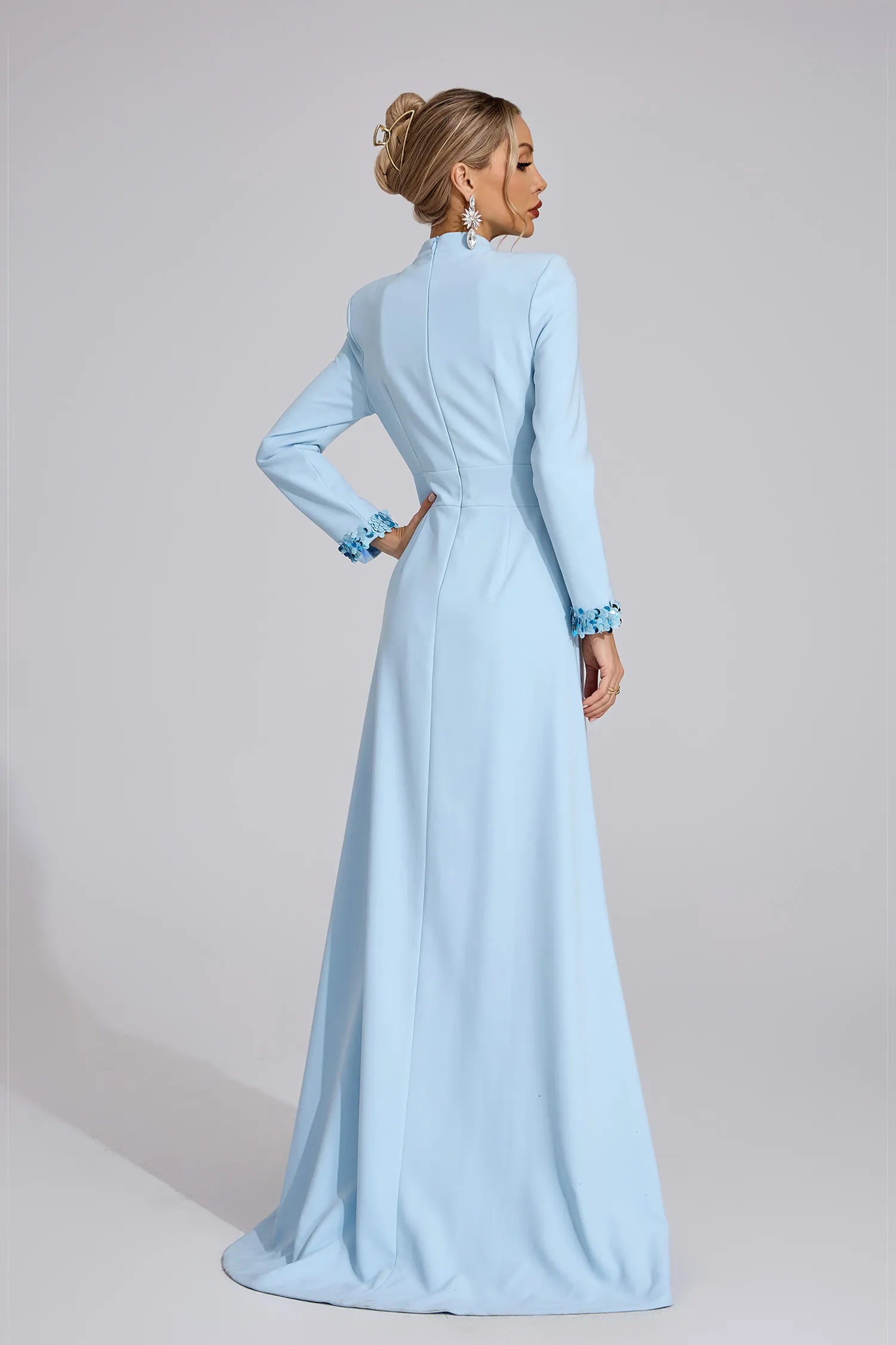 Zivra Light Blue Mermaid Maxi Dress