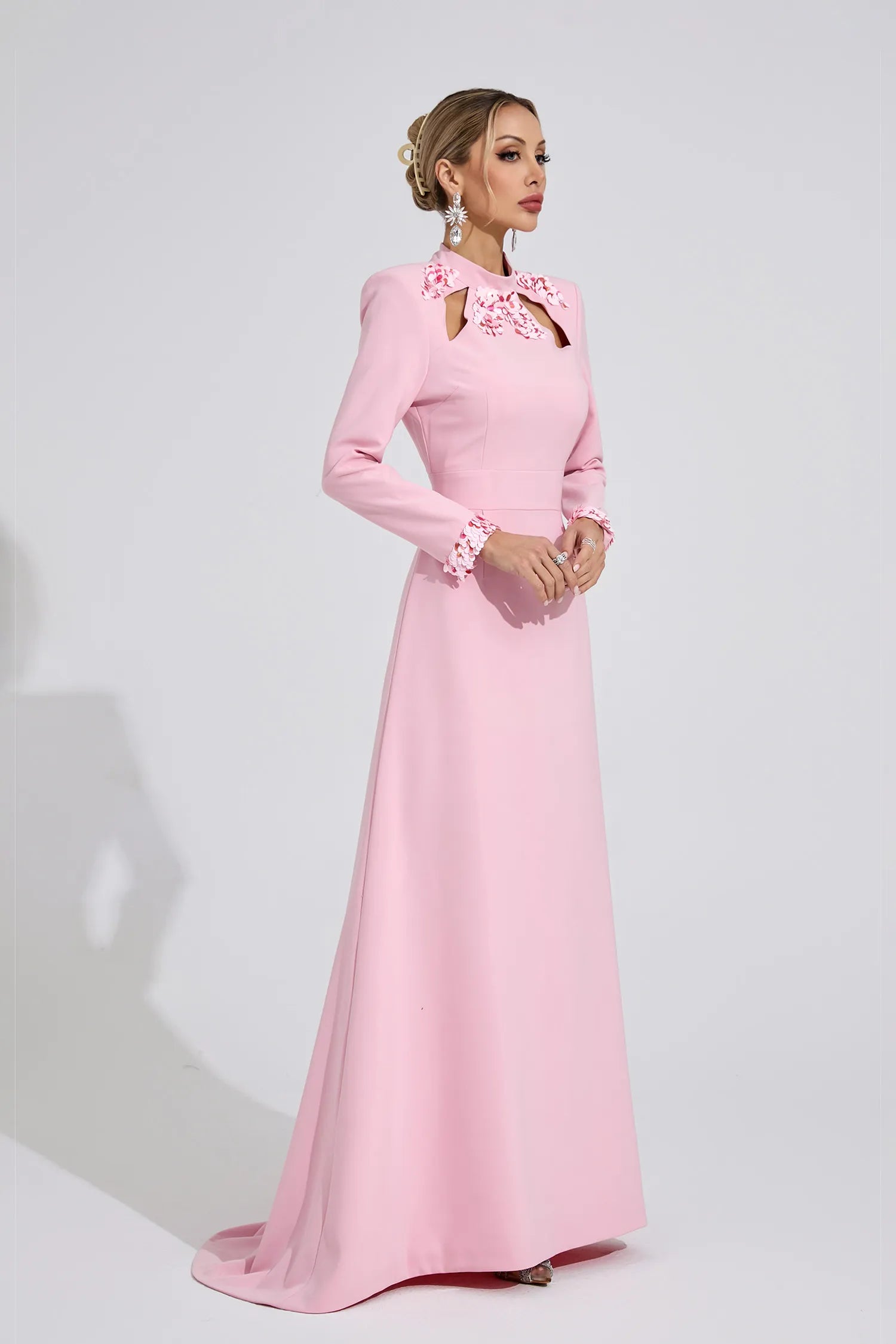 Zivra Light Pink Mermaid Maxi Dress