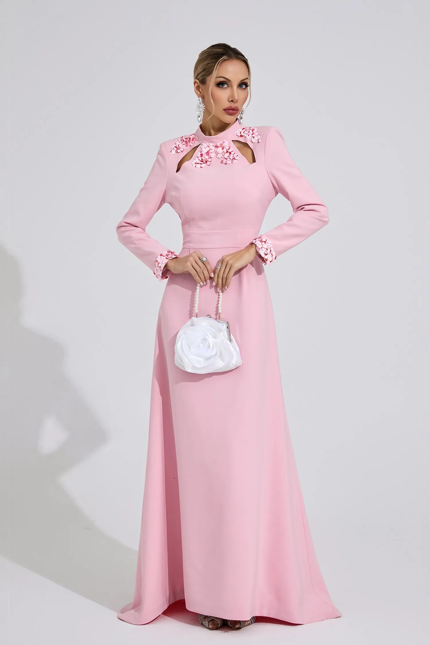 Zivra Light Pink Mermaid Maxi Dress
