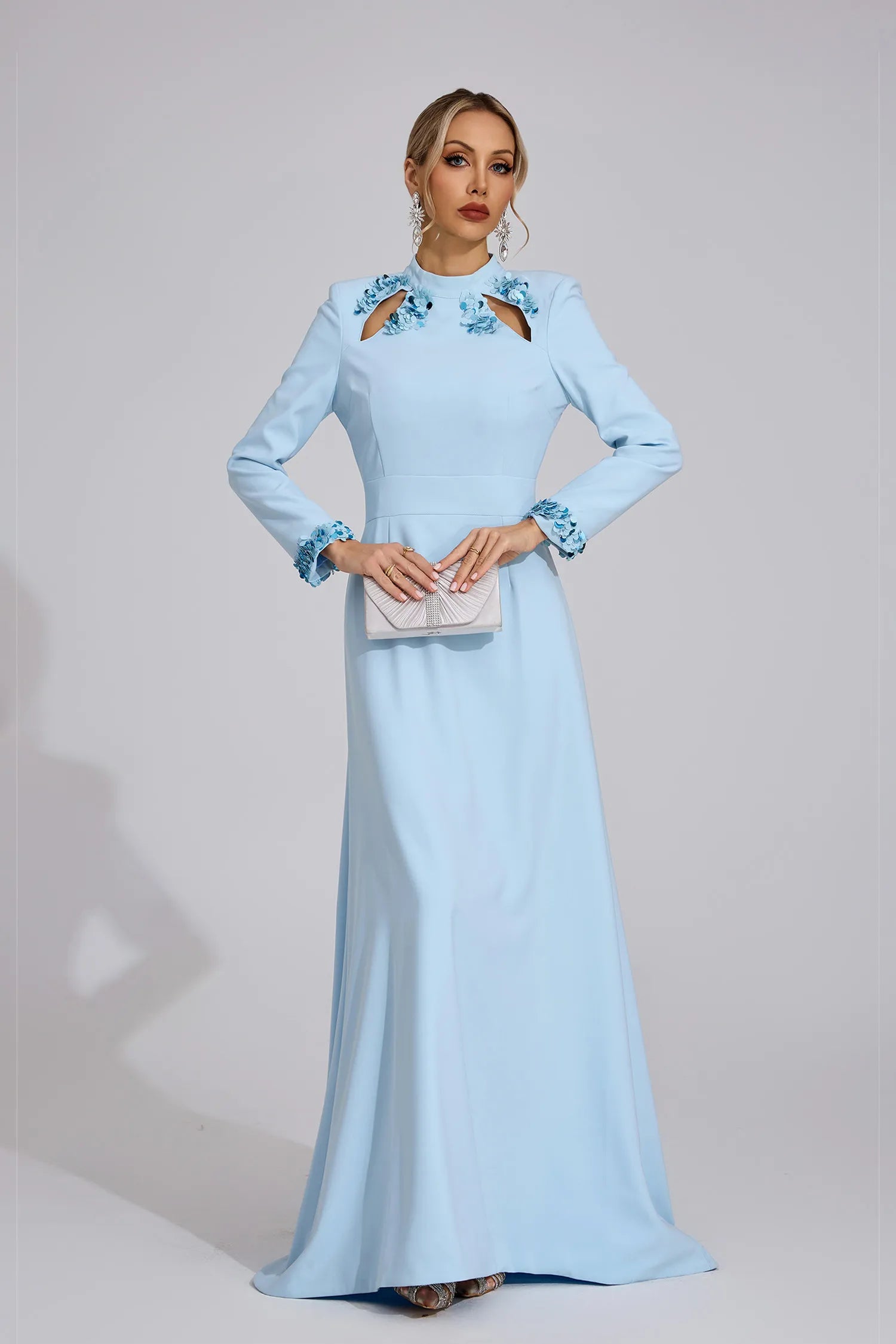 Zivra Light Blue Mermaid Maxi Dress