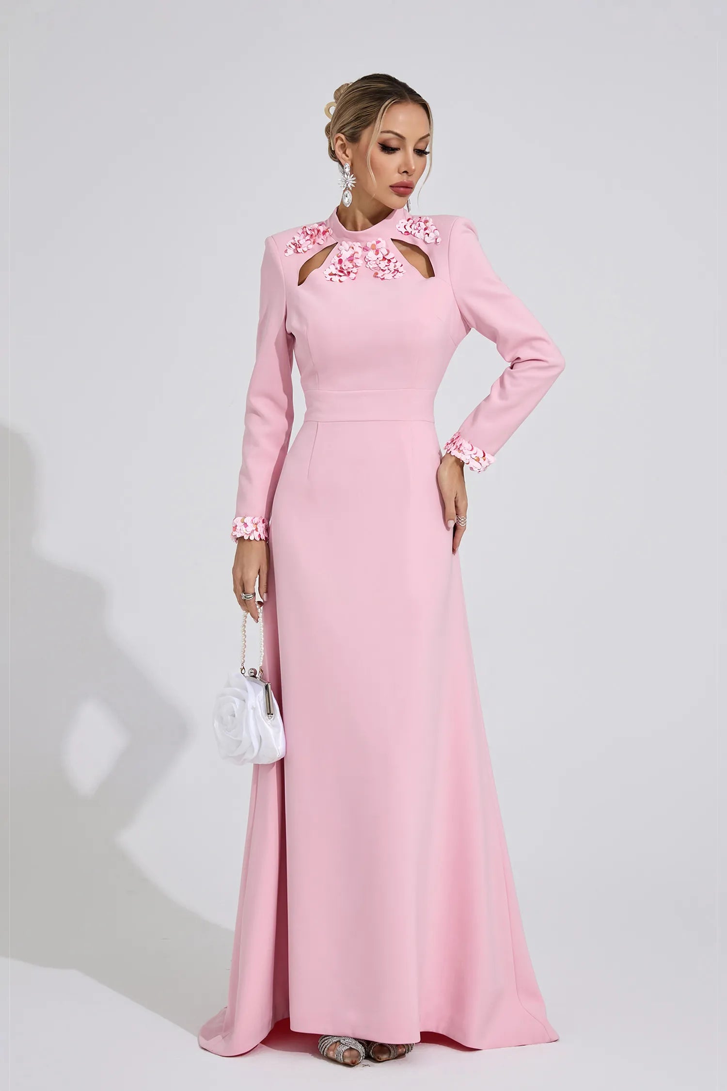 Zivra Light Pink Mermaid Maxi Dress