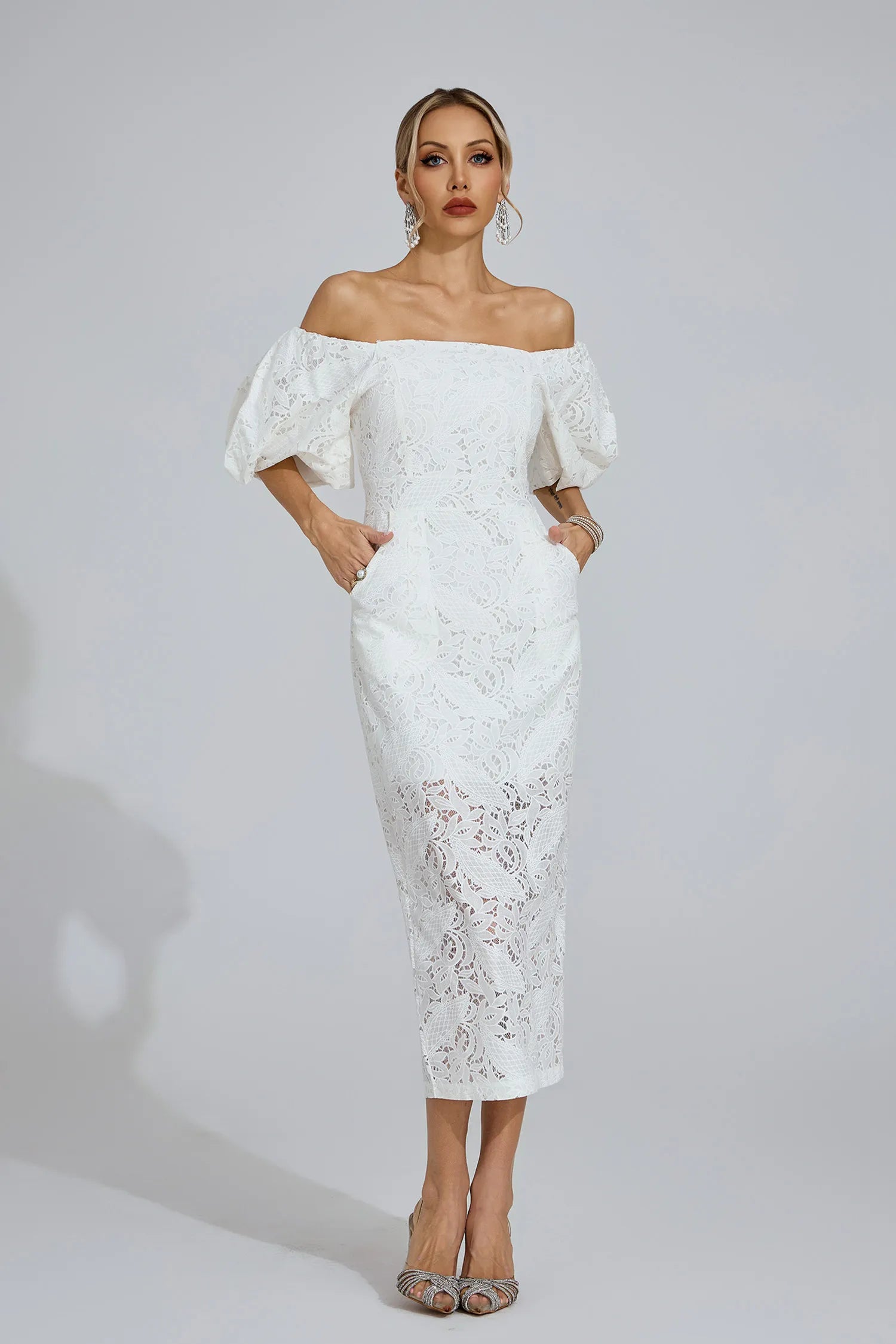 Désirée White One-Shoulder Maxi Dress