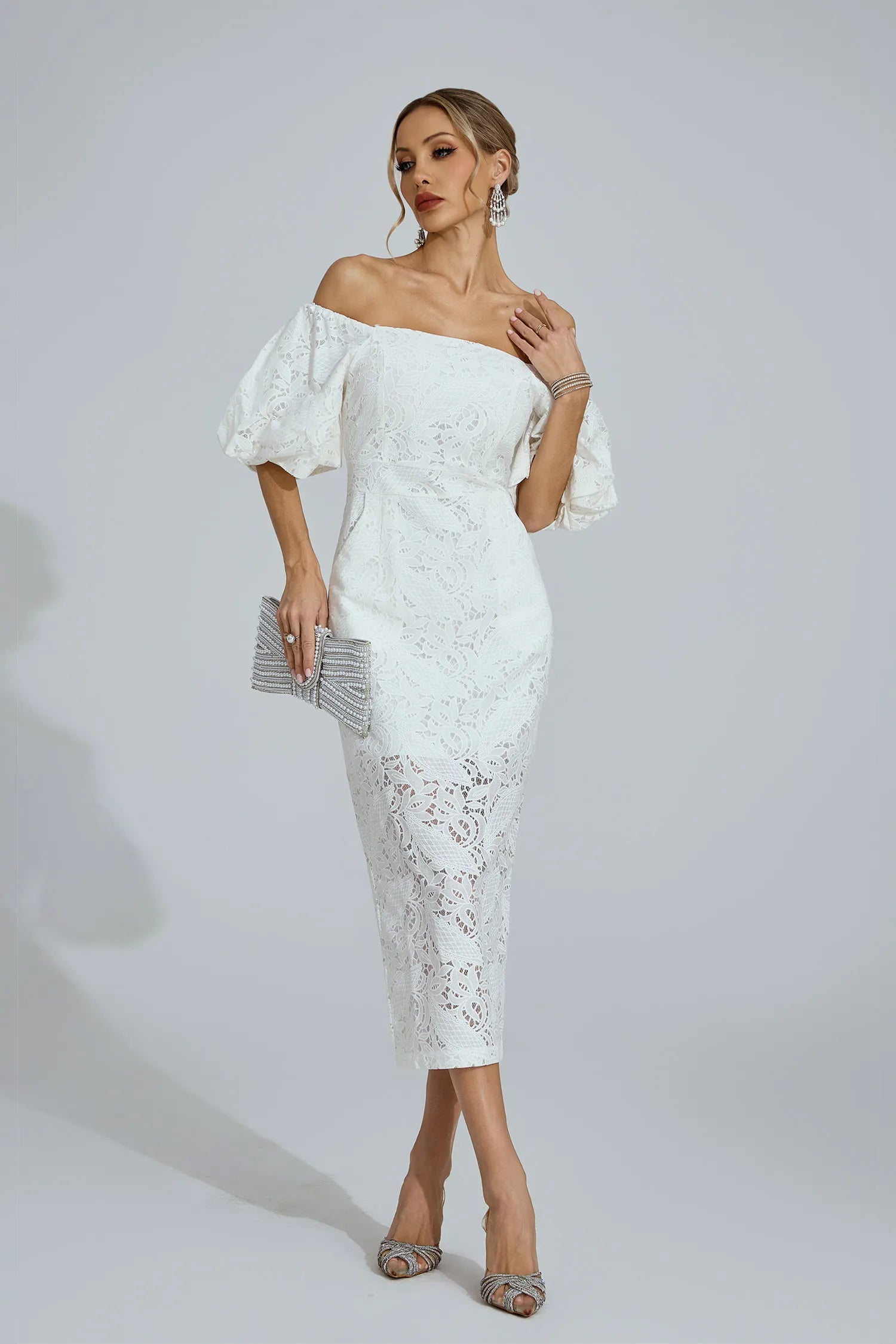 Désirée White One-Shoulder Maxi Dress