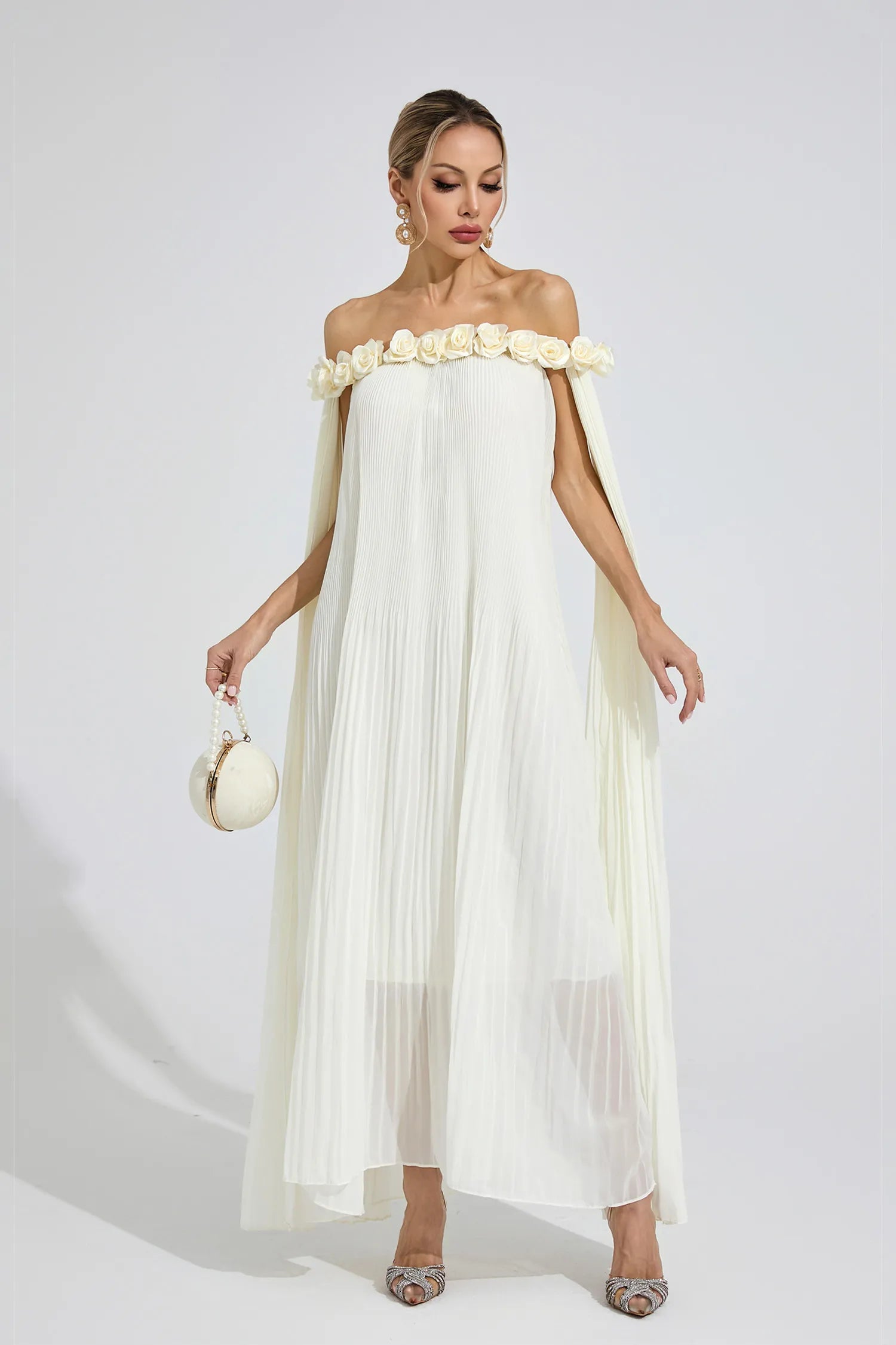 Rosamund Apricot Floral Maxi Dress
