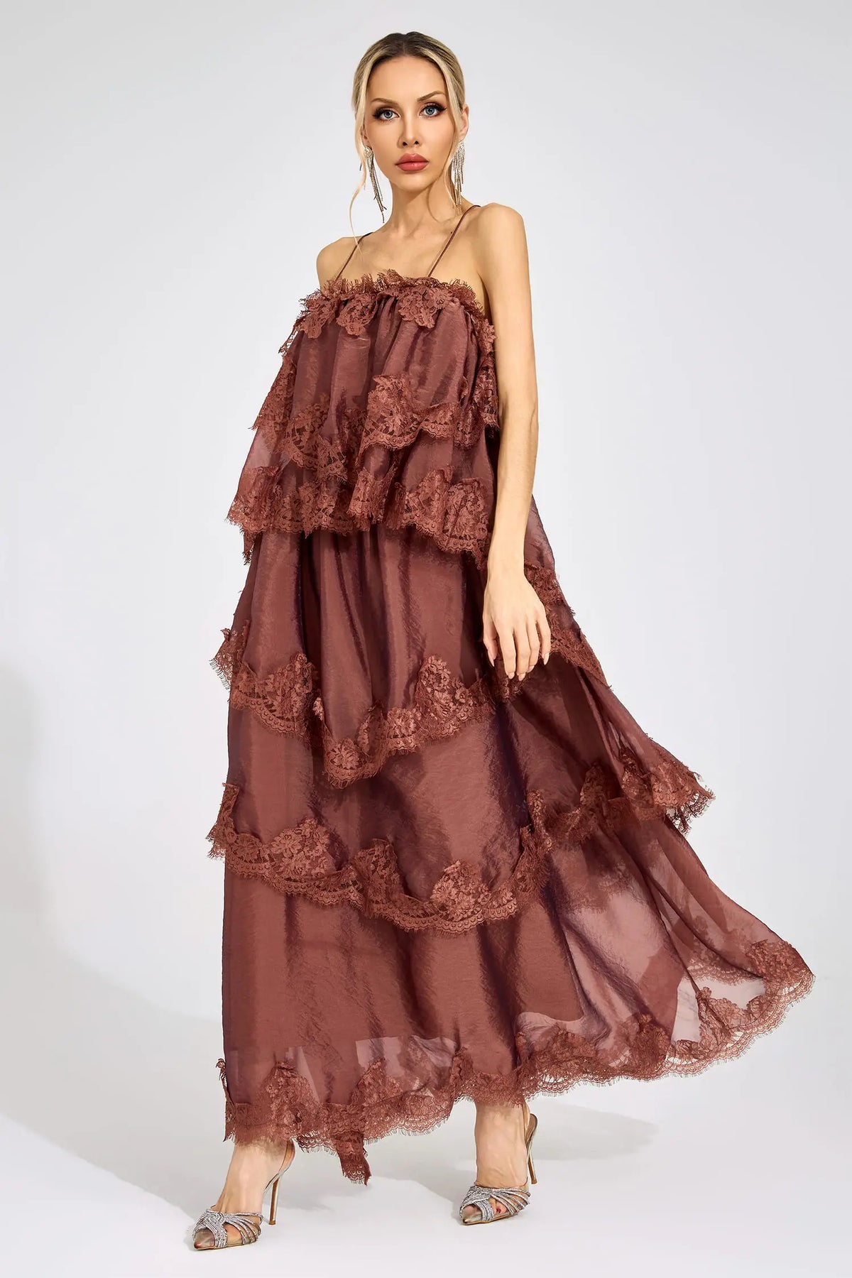 Nova Russet Lace Maxi Dress
