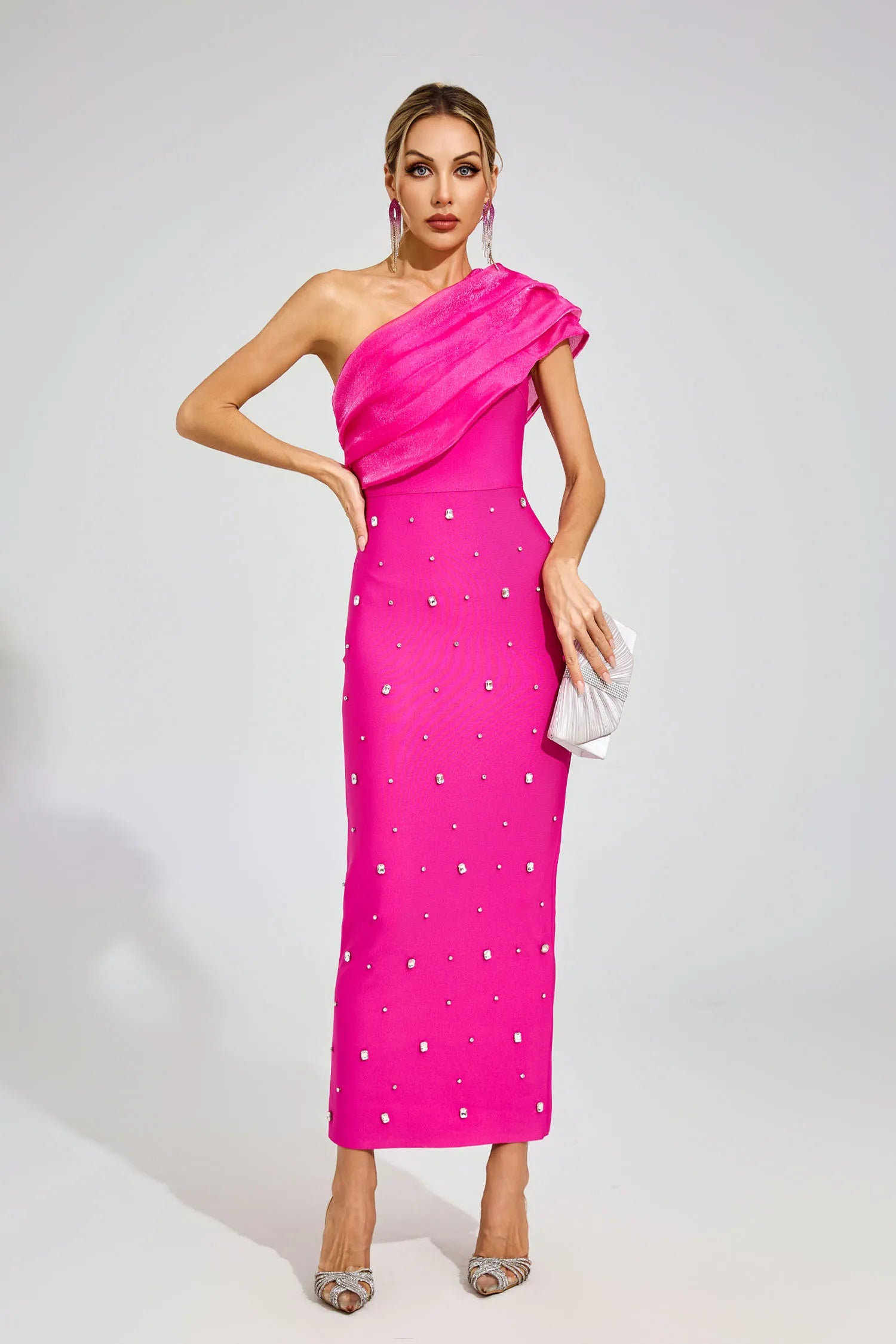 Jeremiah Rose Red Diamond Bandage Maxi Dress