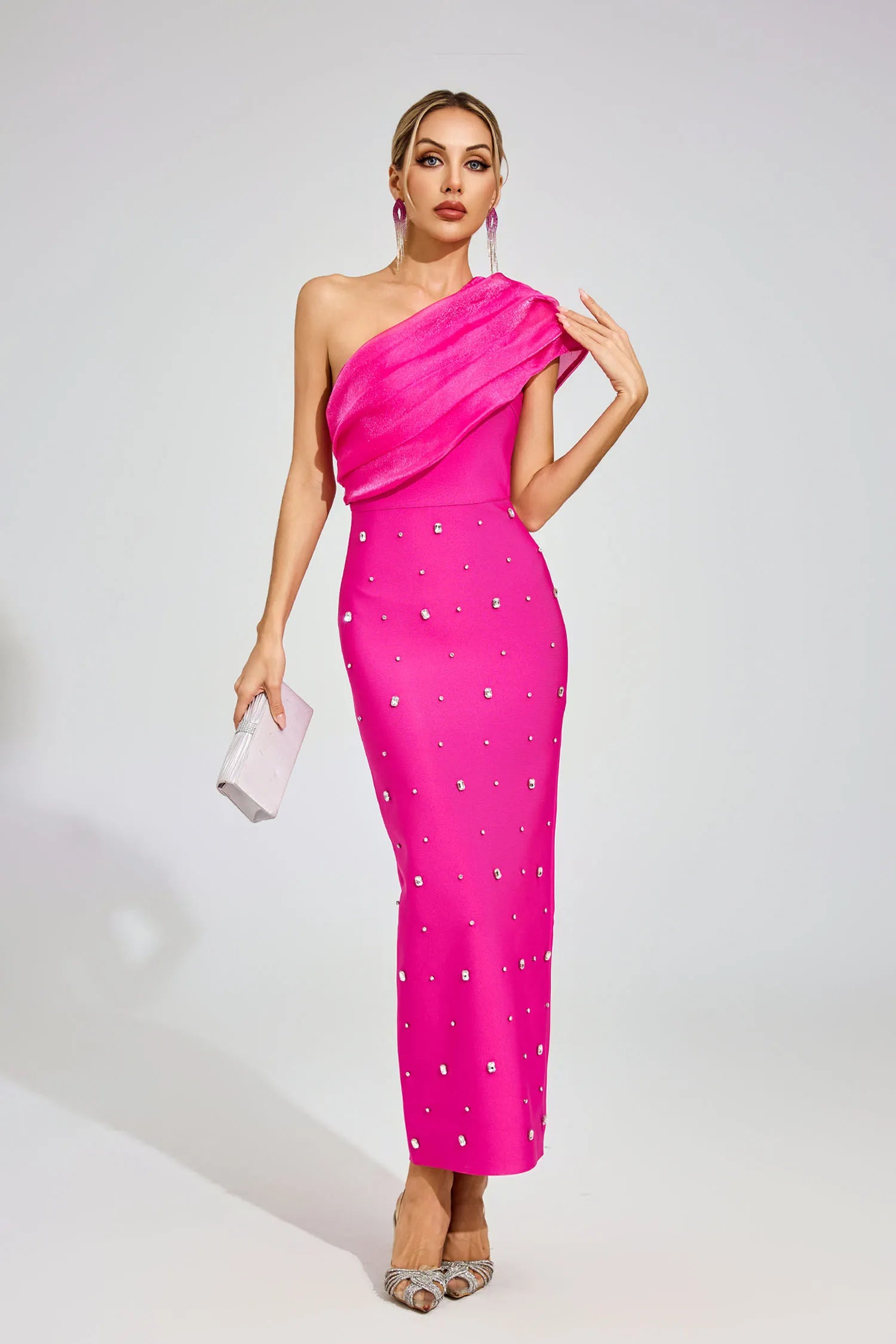 Jeremiah Rose Red Diamond Bandage Maxi Dress