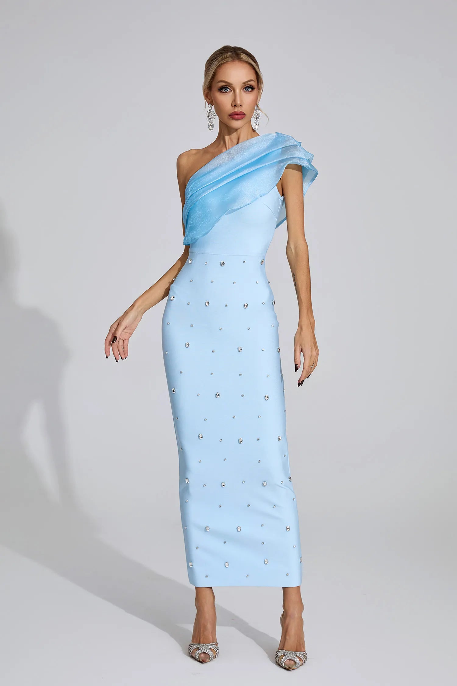 Jeremiah Blue Diamond Bandage Maxi Dress