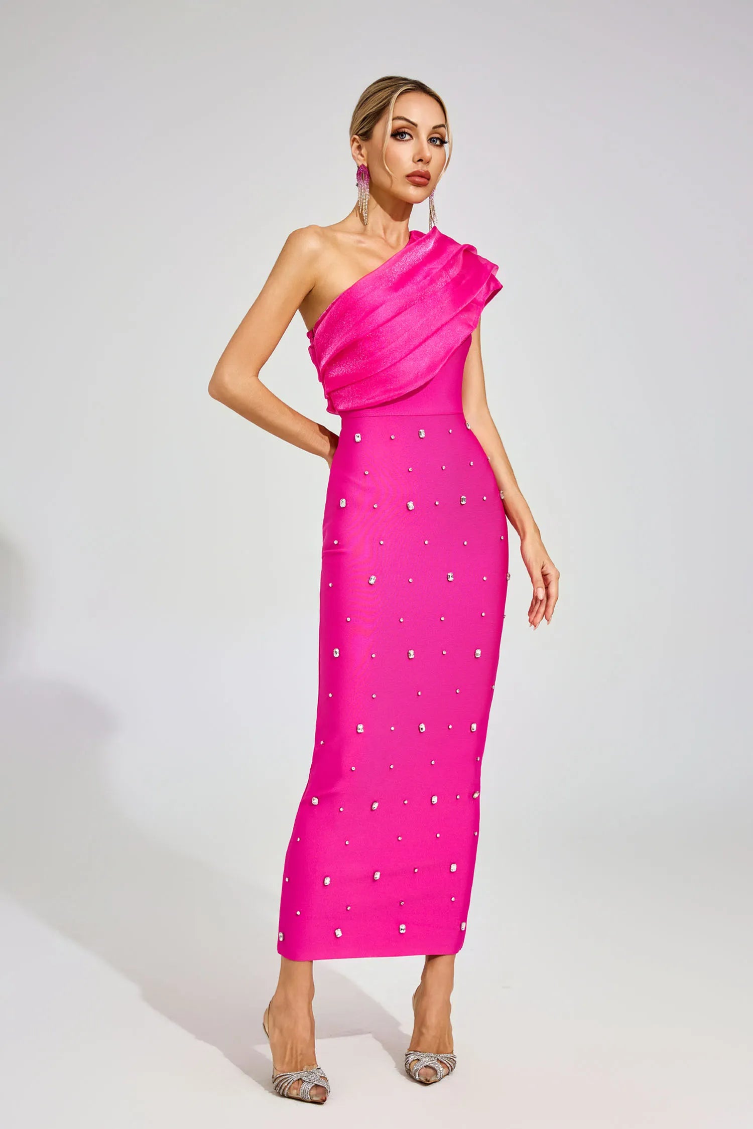 Jeremiah Rose Red Diamond Bandage Maxi Dress