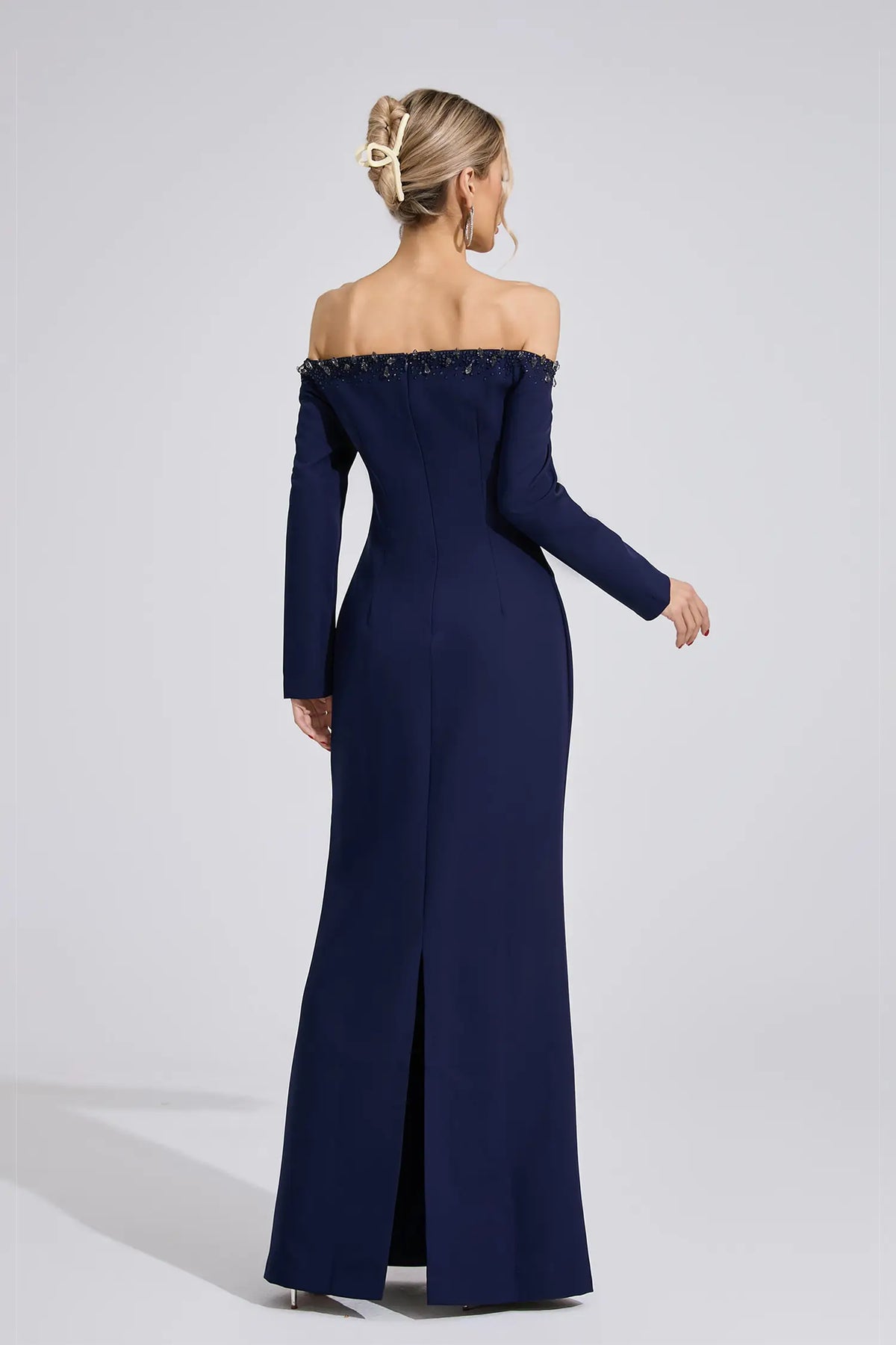 Adelaide Dark Blue Diamond Maxi Dress
