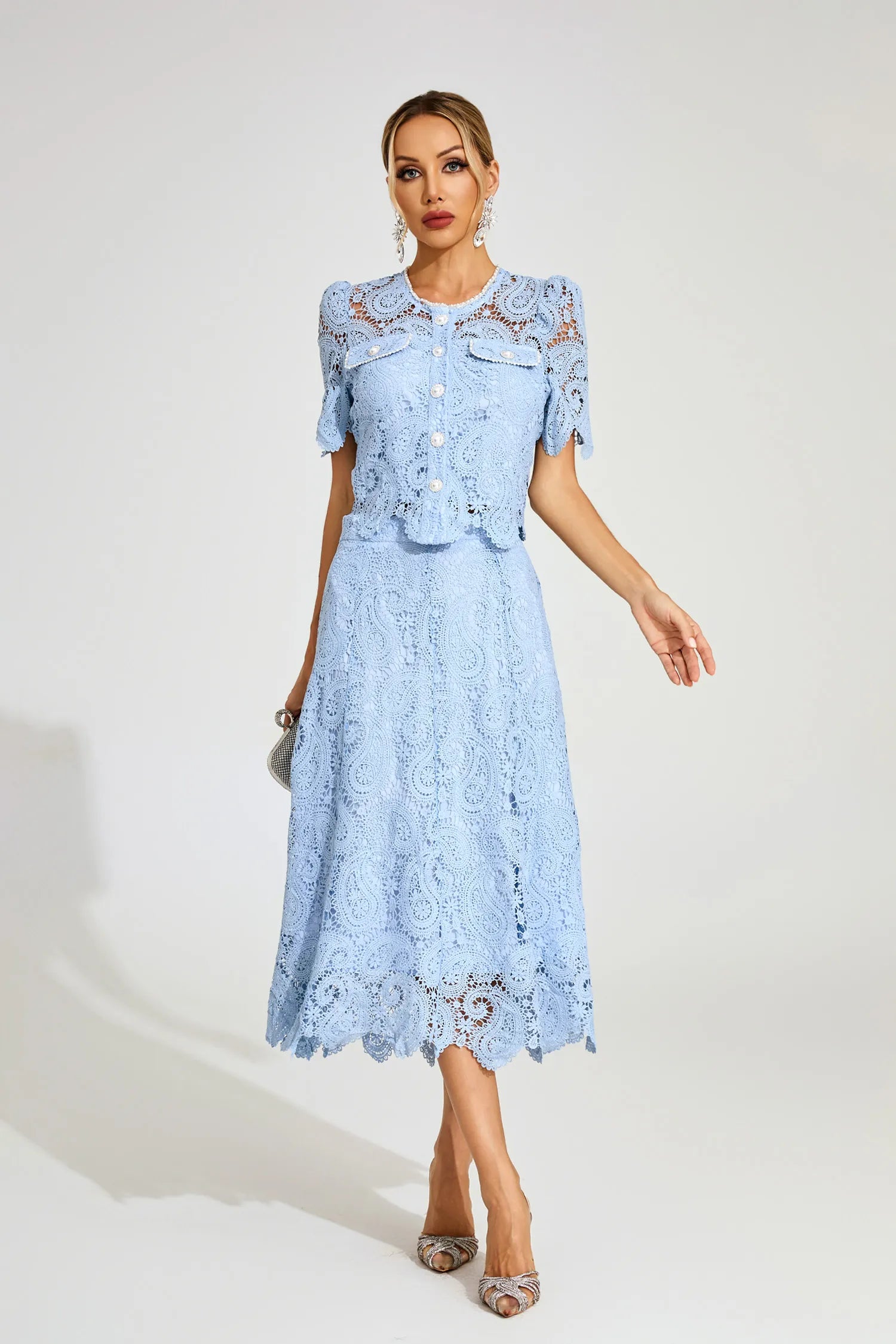 Savannah Blue Lace Matching Set