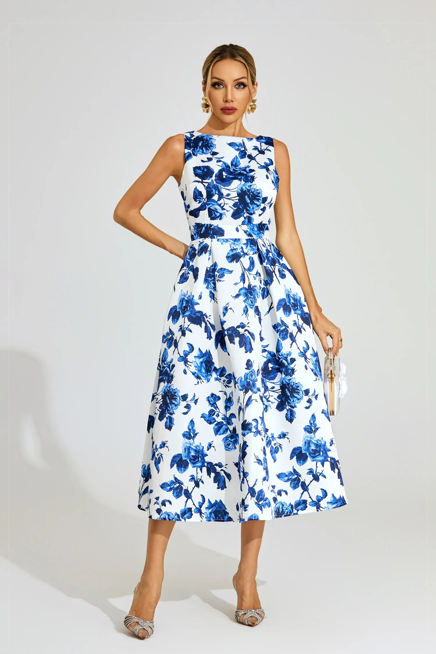 Brooklyn Blue Floral Midi Dress
