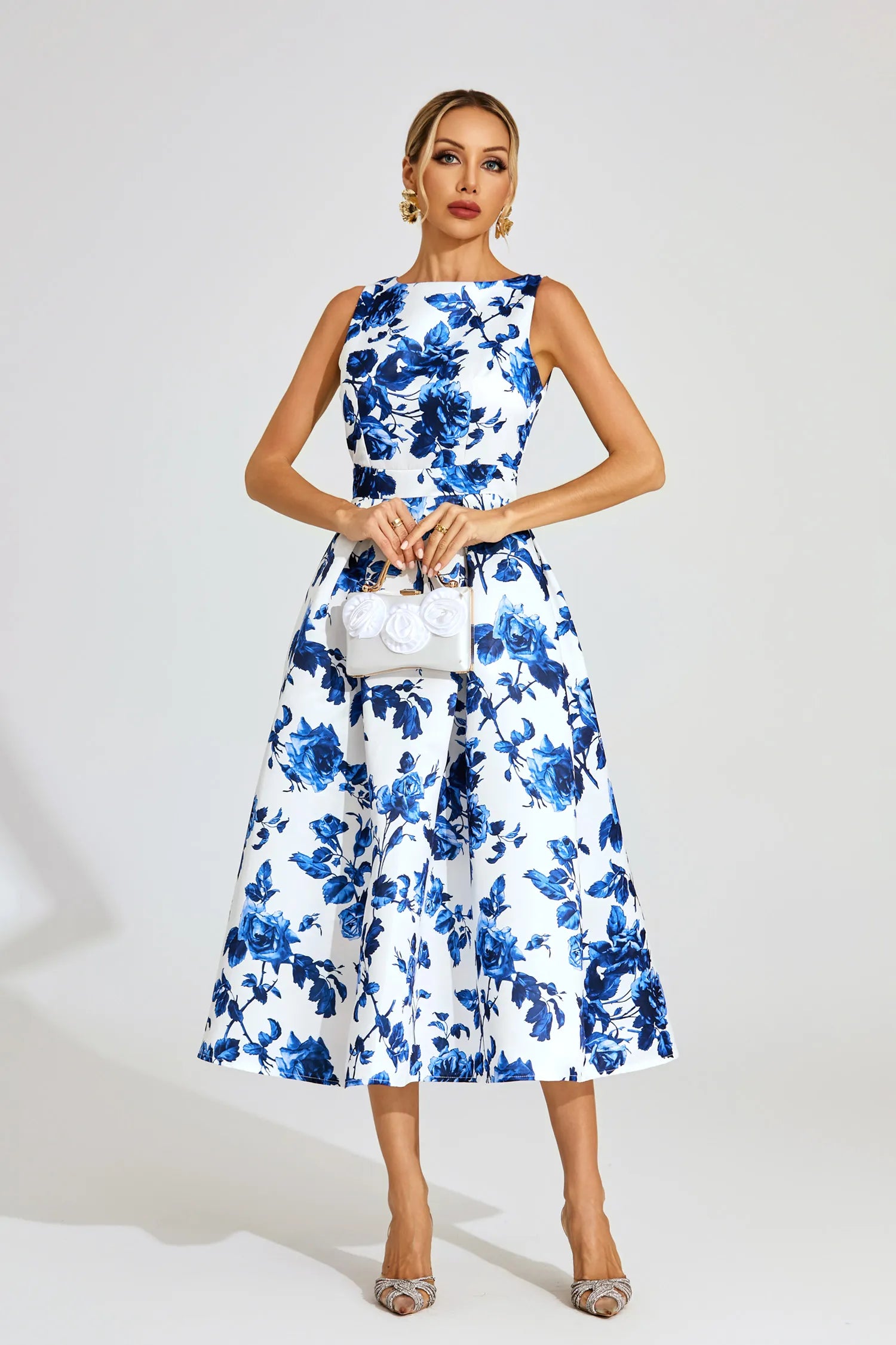 Brooklyn Blue Floral Midi Dress