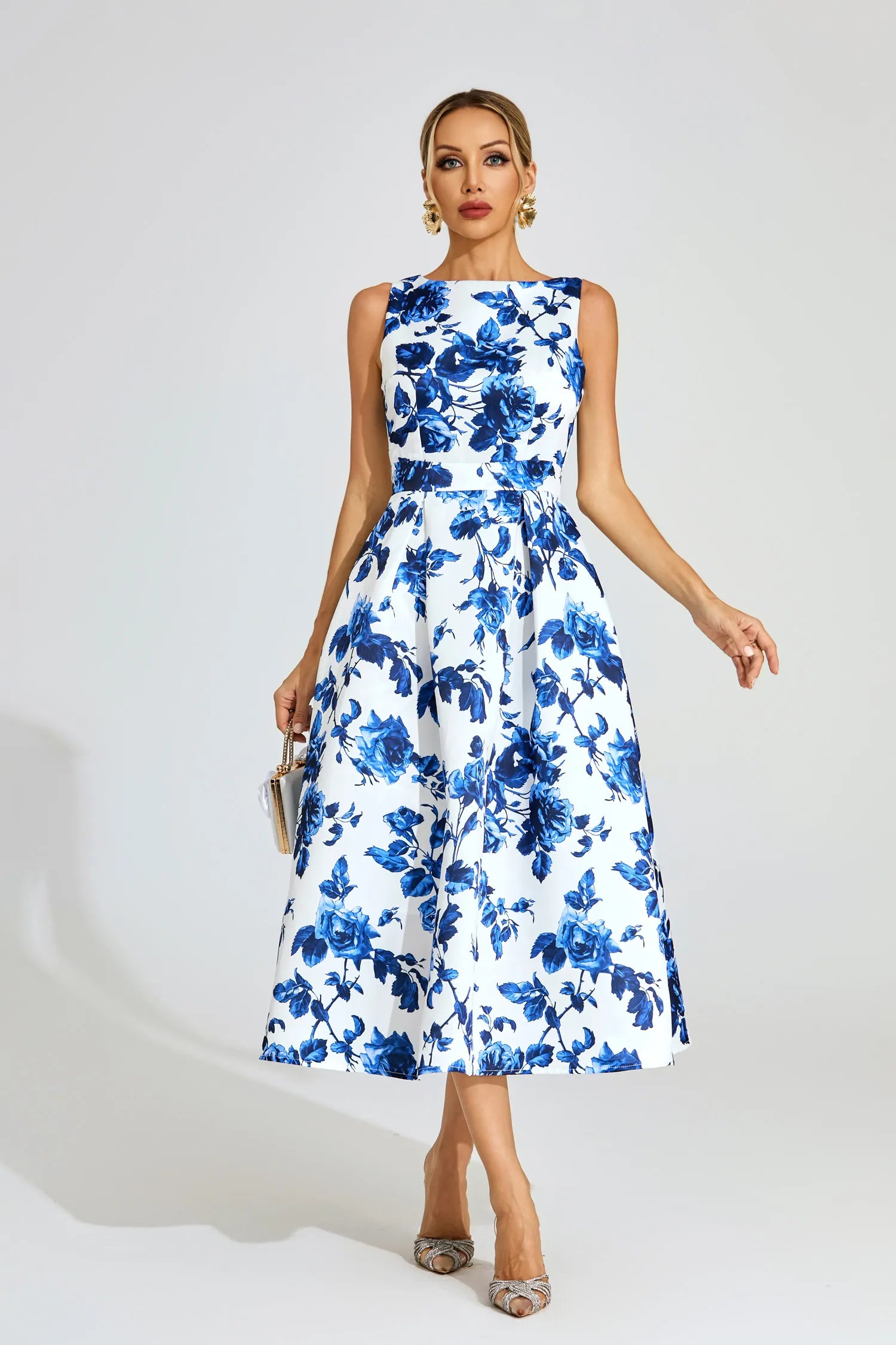 Brooklyn Blue Floral Midi Dress