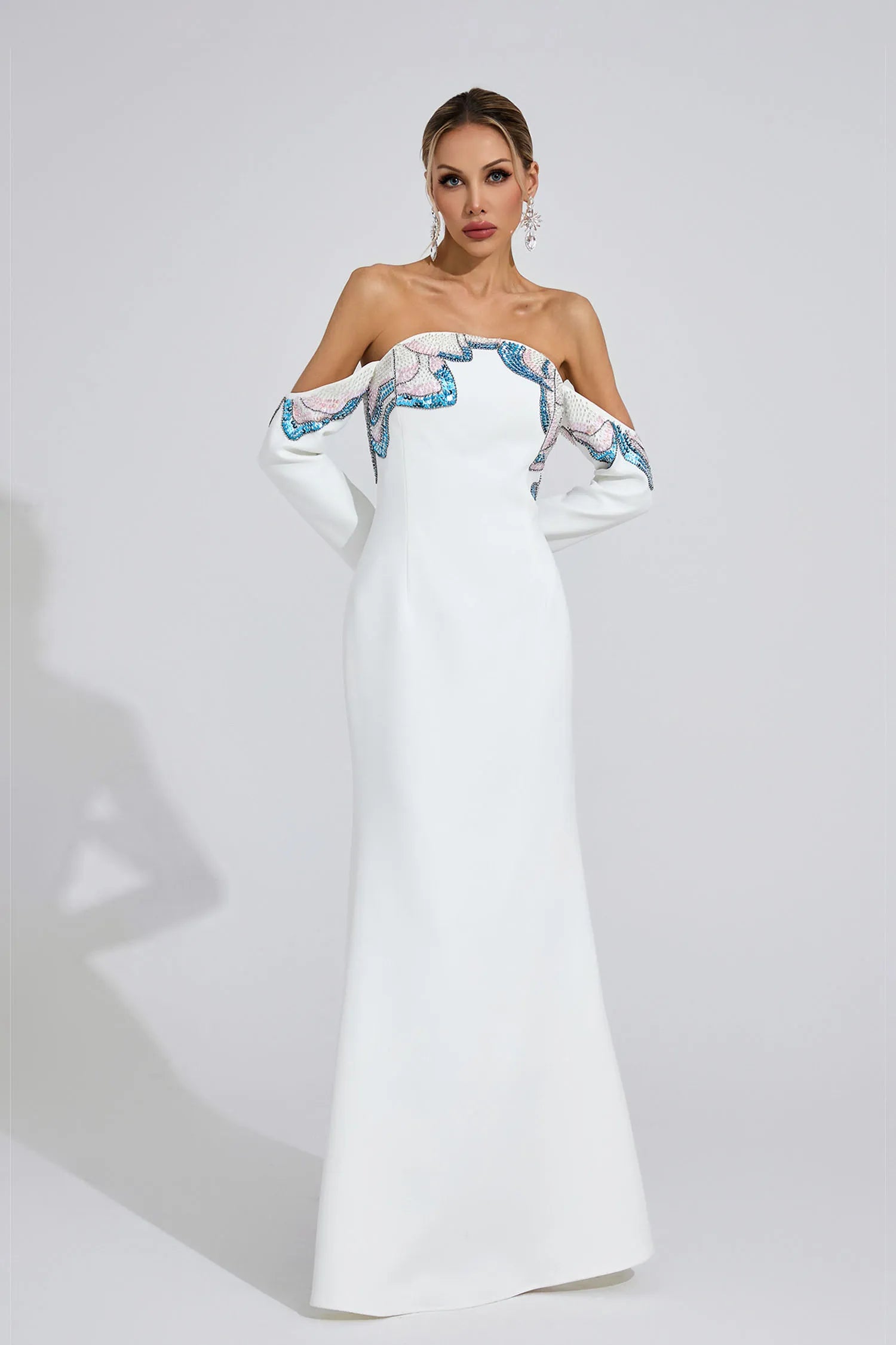 Talisse White Diamond Maxi Dress