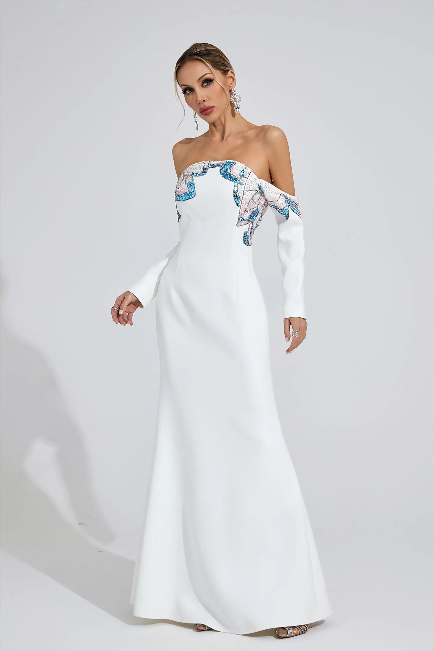 Talisse White Diamond Maxi Dress