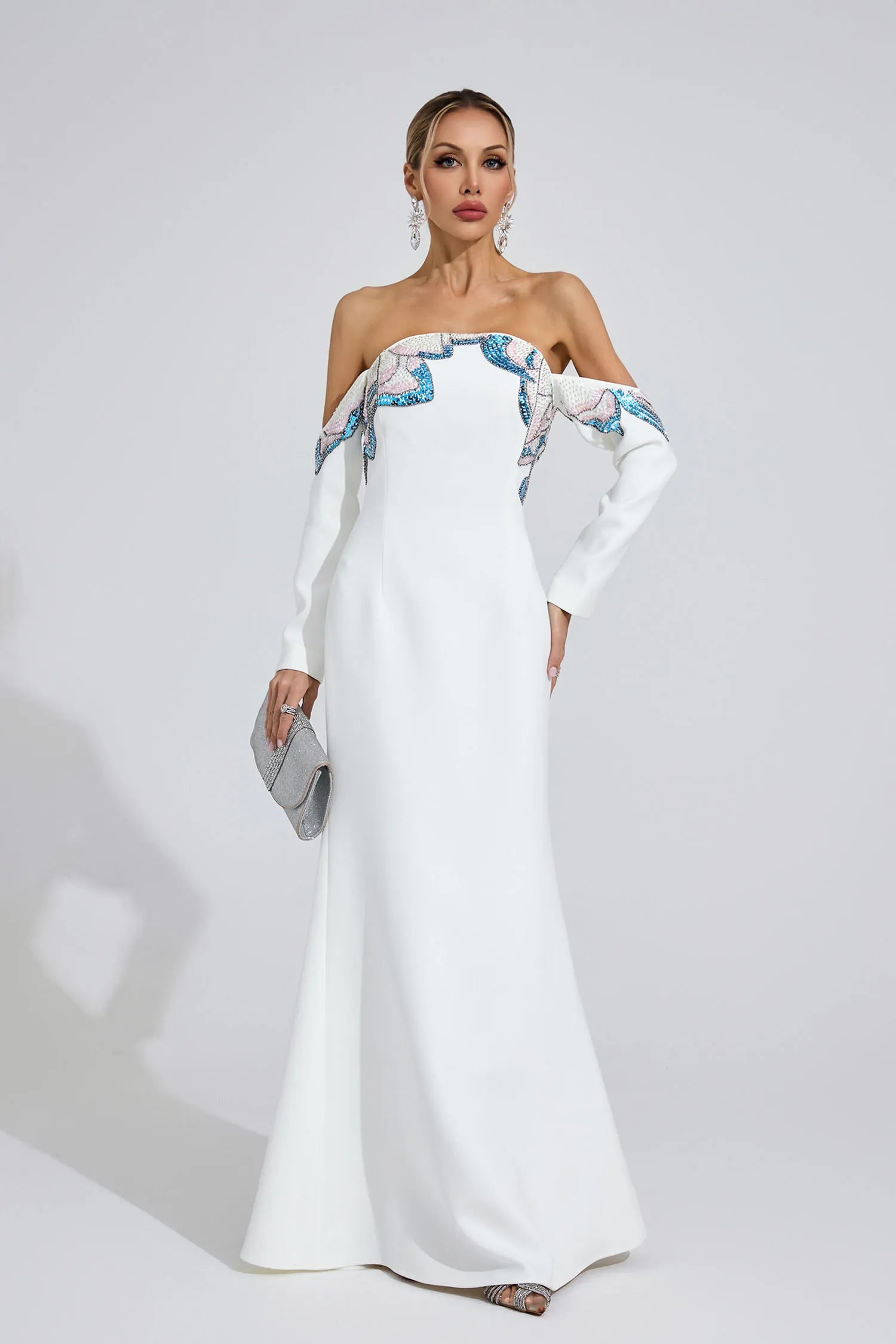Talisse White Diamond Maxi Dress