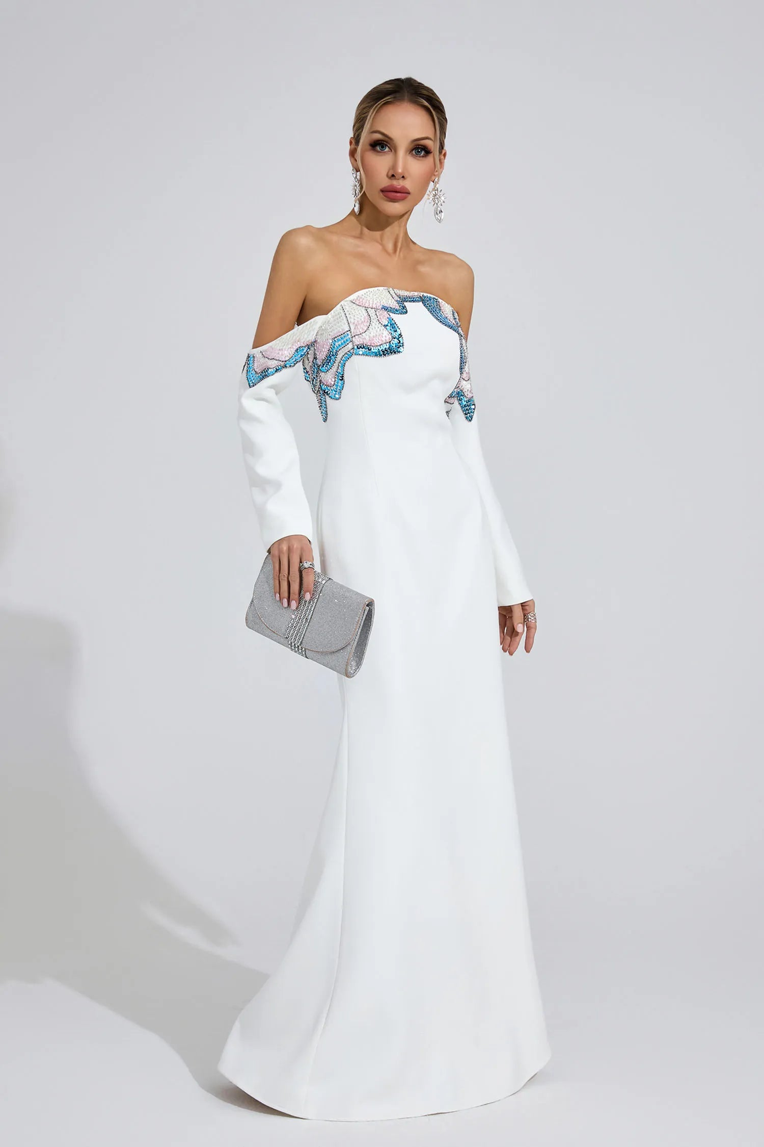 Talisse White Diamond Maxi Dress