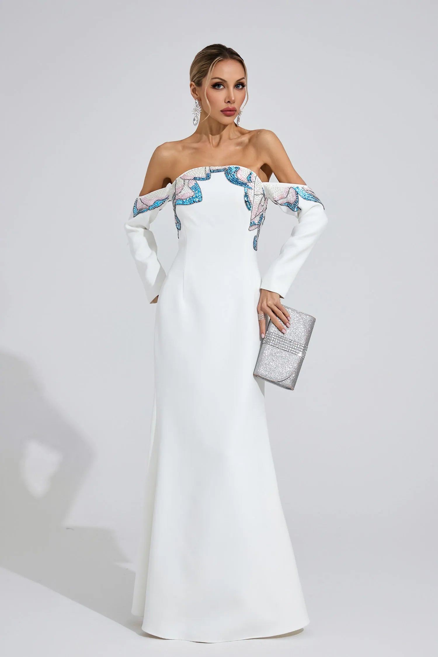 Talisse White Diamond Maxi Dress