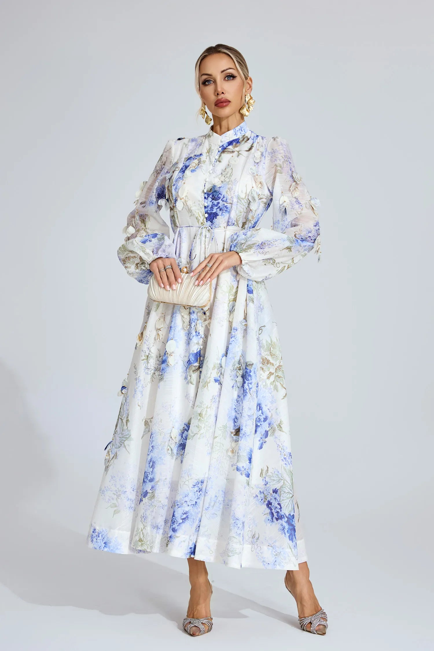 Natalia Floral Organza Maxi Dress