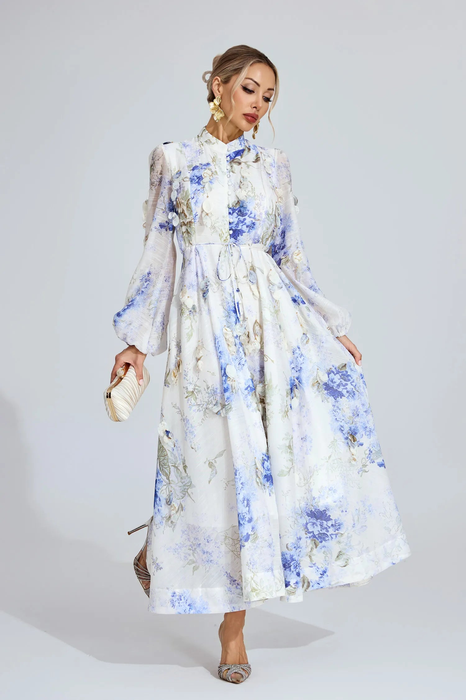 Natalia Floral Organza Maxi Dress