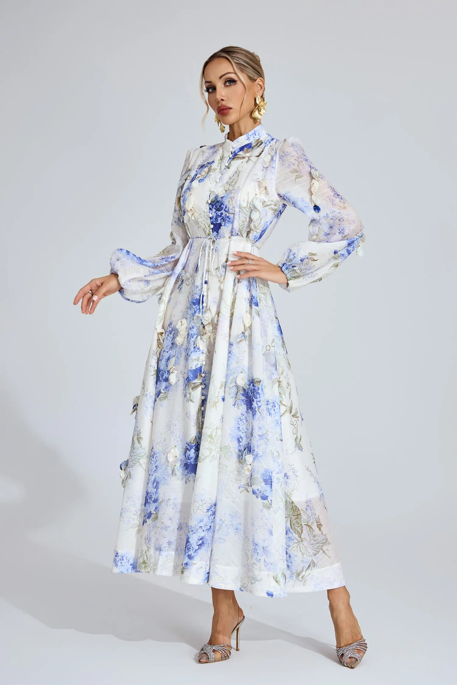 Natalia Floral Organza Maxi Dress