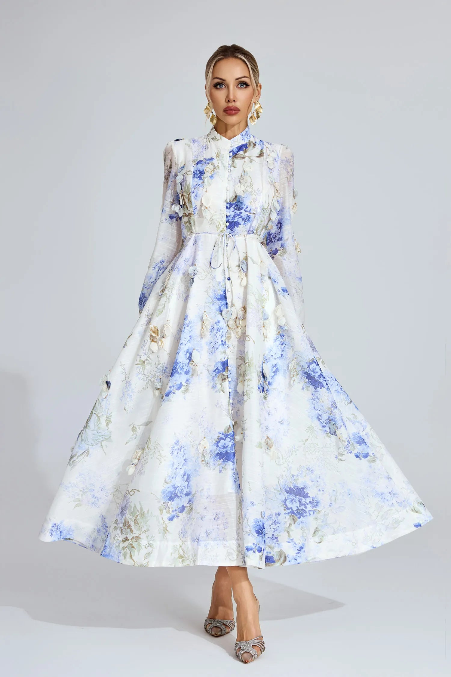 Natalia Floral Organza Maxi Dress