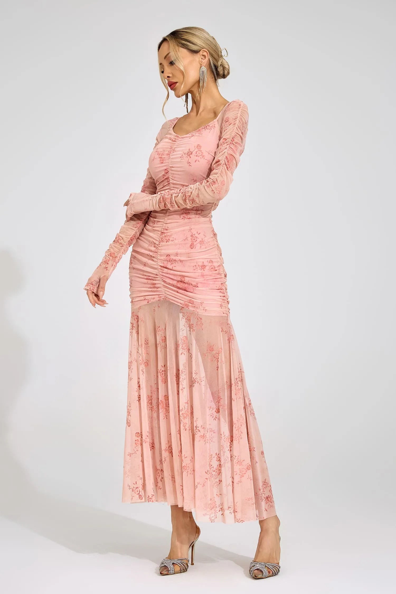 Lilouette Pink Printed Maxi Dress