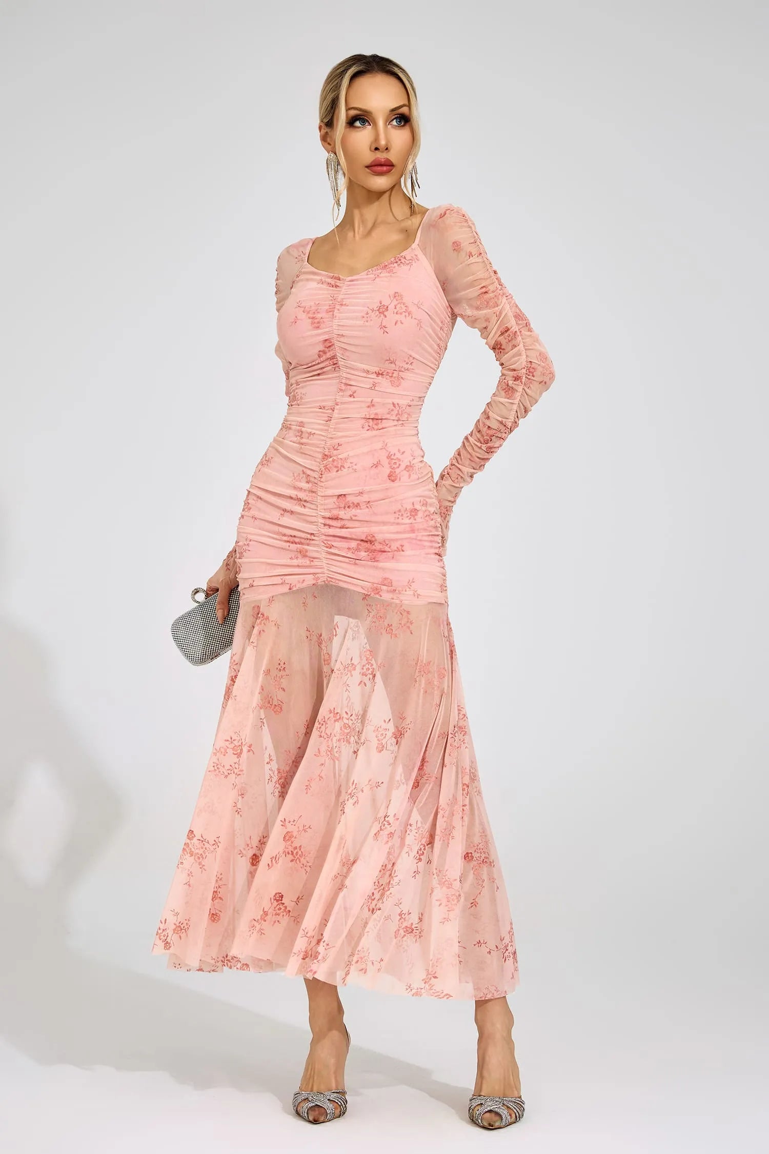 Lilouette Pink Printed Maxi Dress