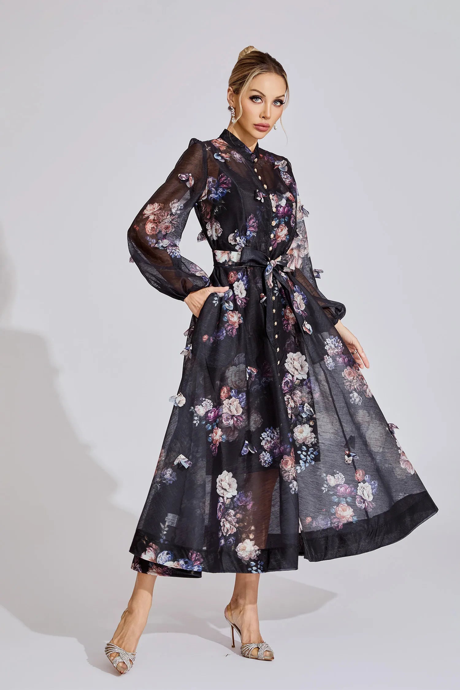 Samirah Black Printed Maxi Dress