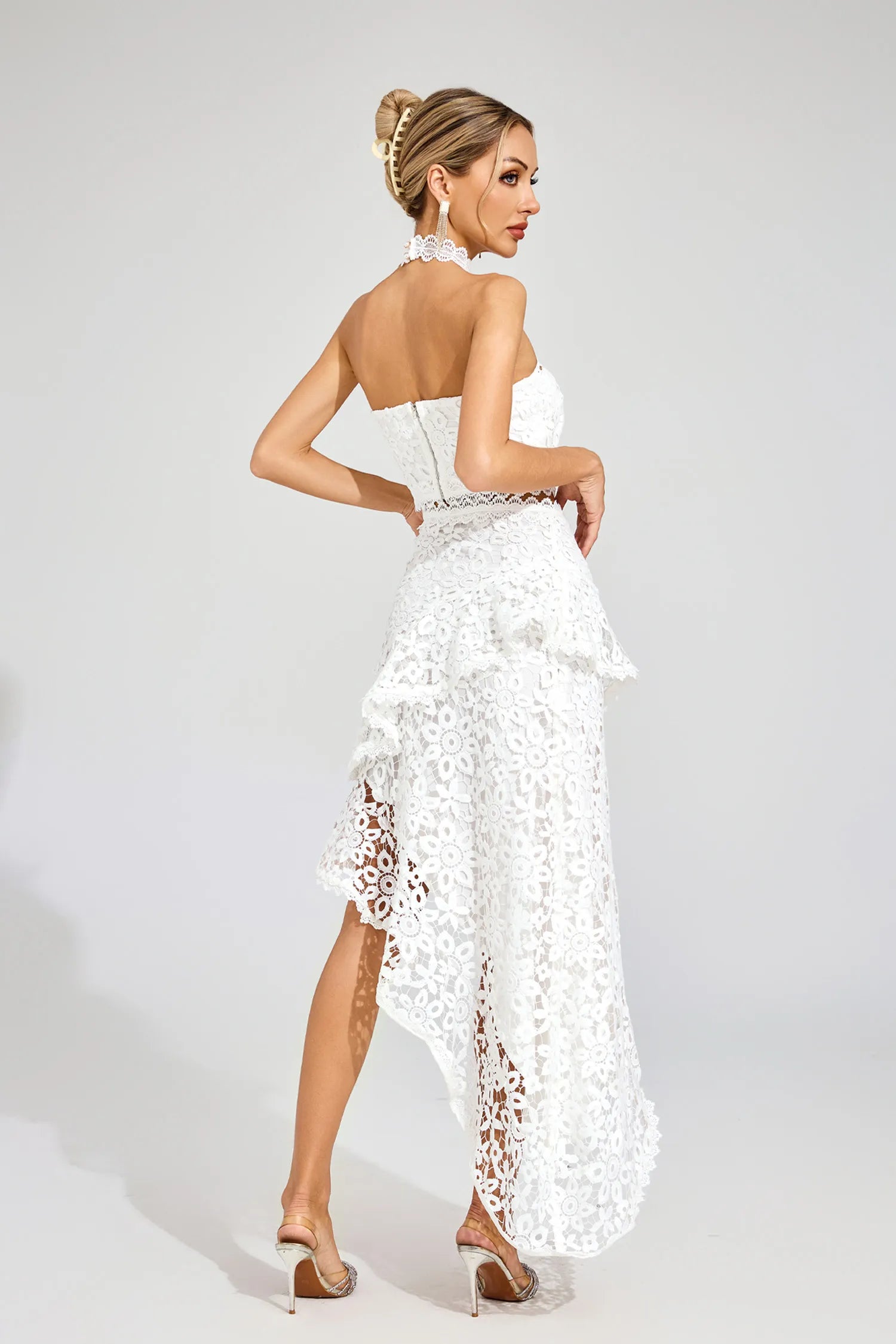 Kelly White Lace Sleeveless Set