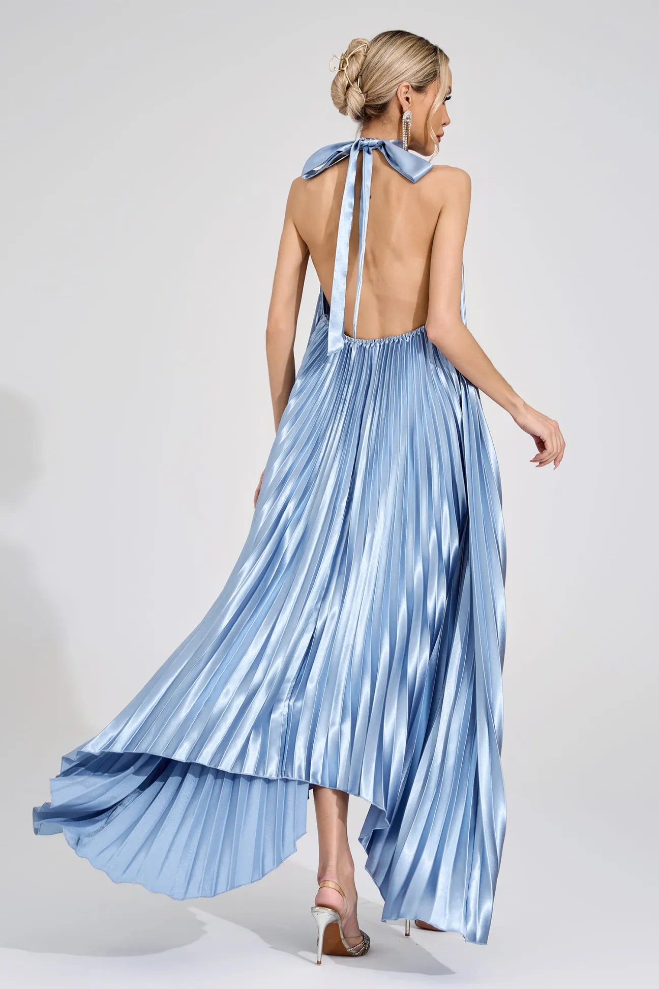 Nixie Silver Halter Maxi Dress