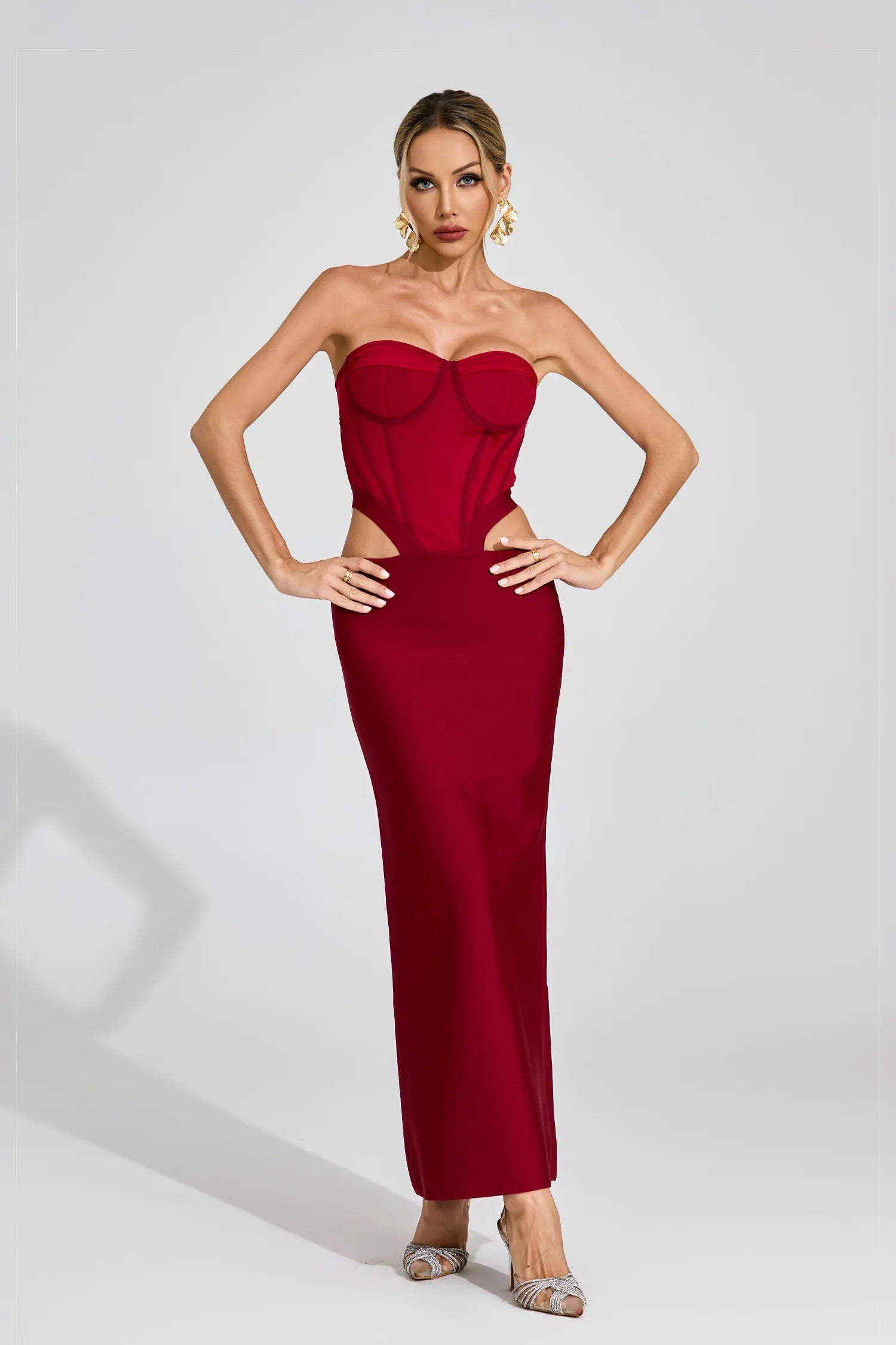 Vasilisa Red Cut Out Maxi Dress