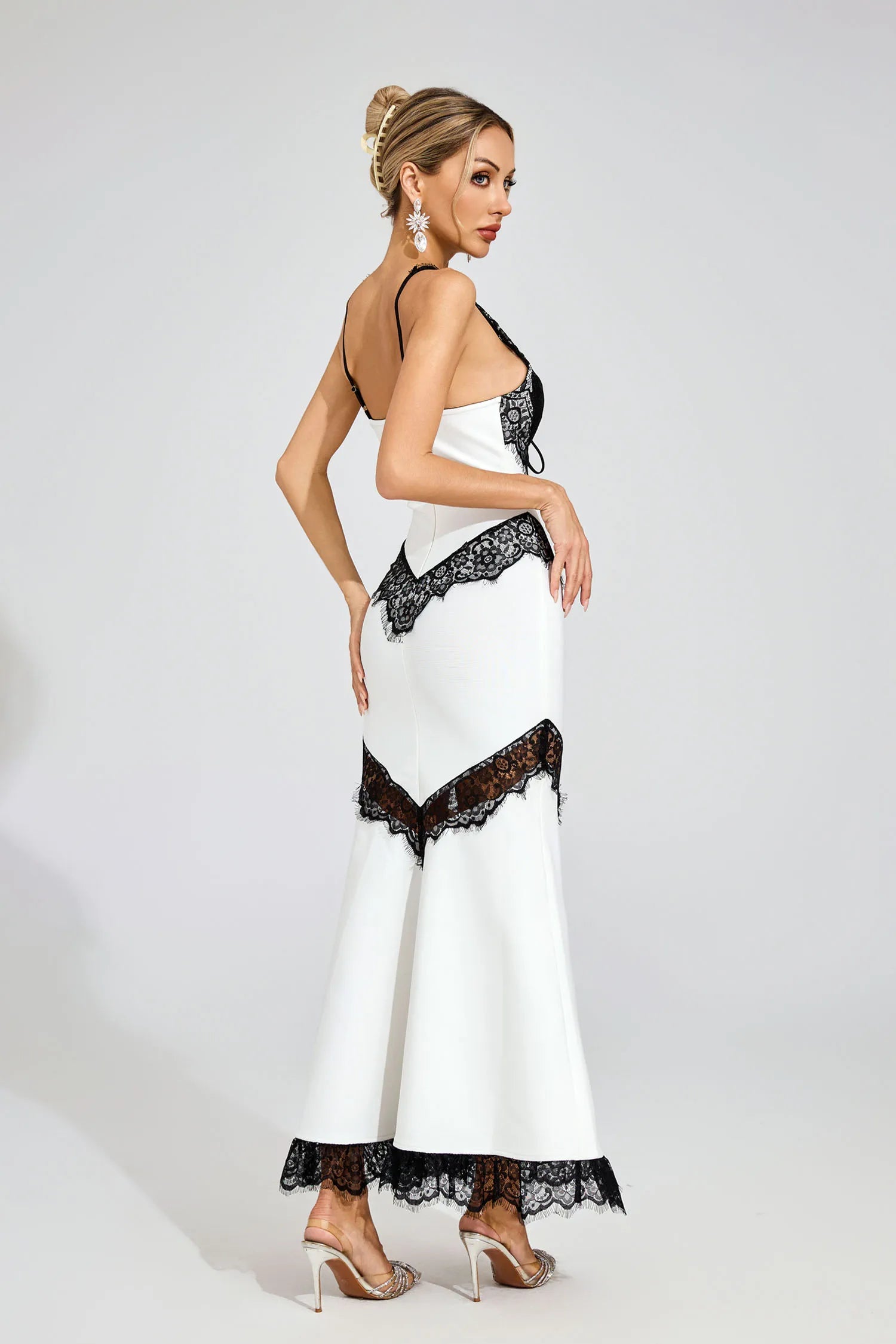 Melanie White Lace Maxi Dress