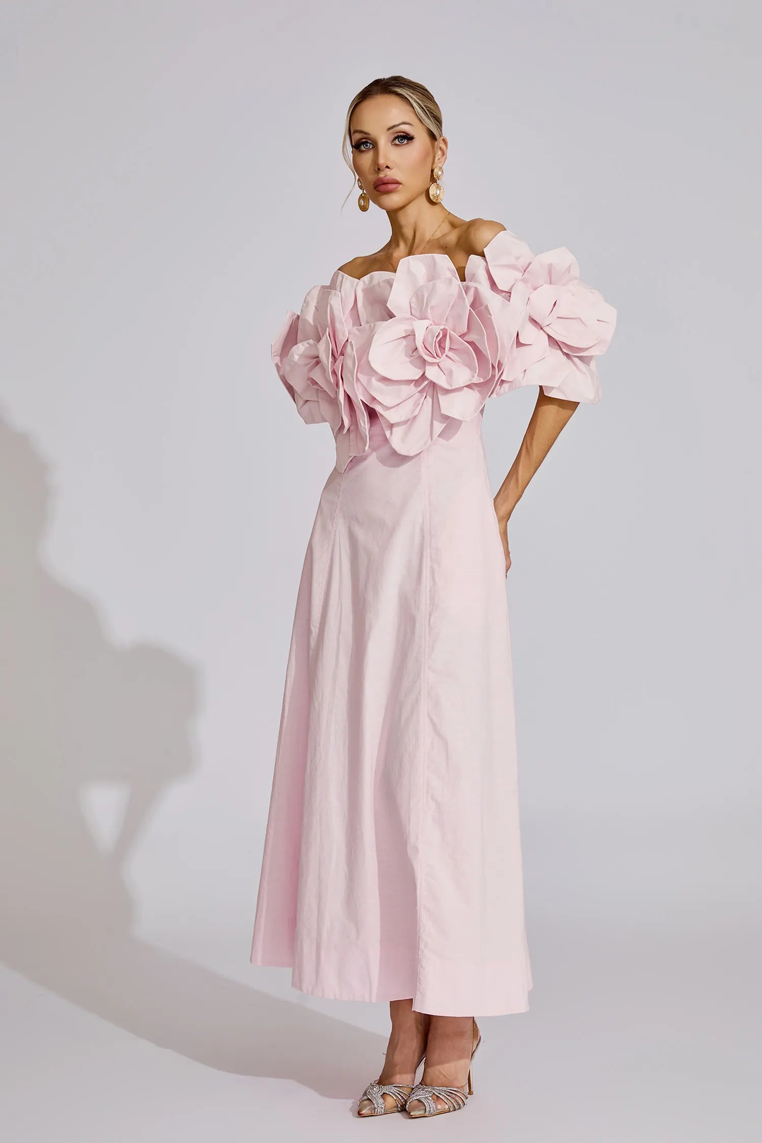 Dove Pink Floral Maxi Dress