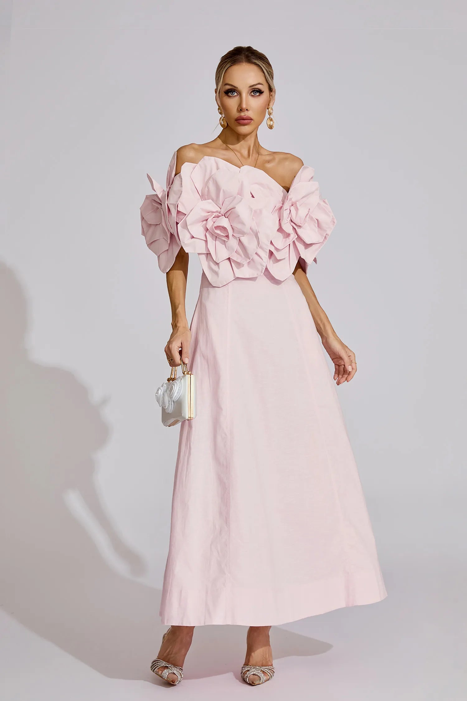 Dove Pink Floral Maxi Dress