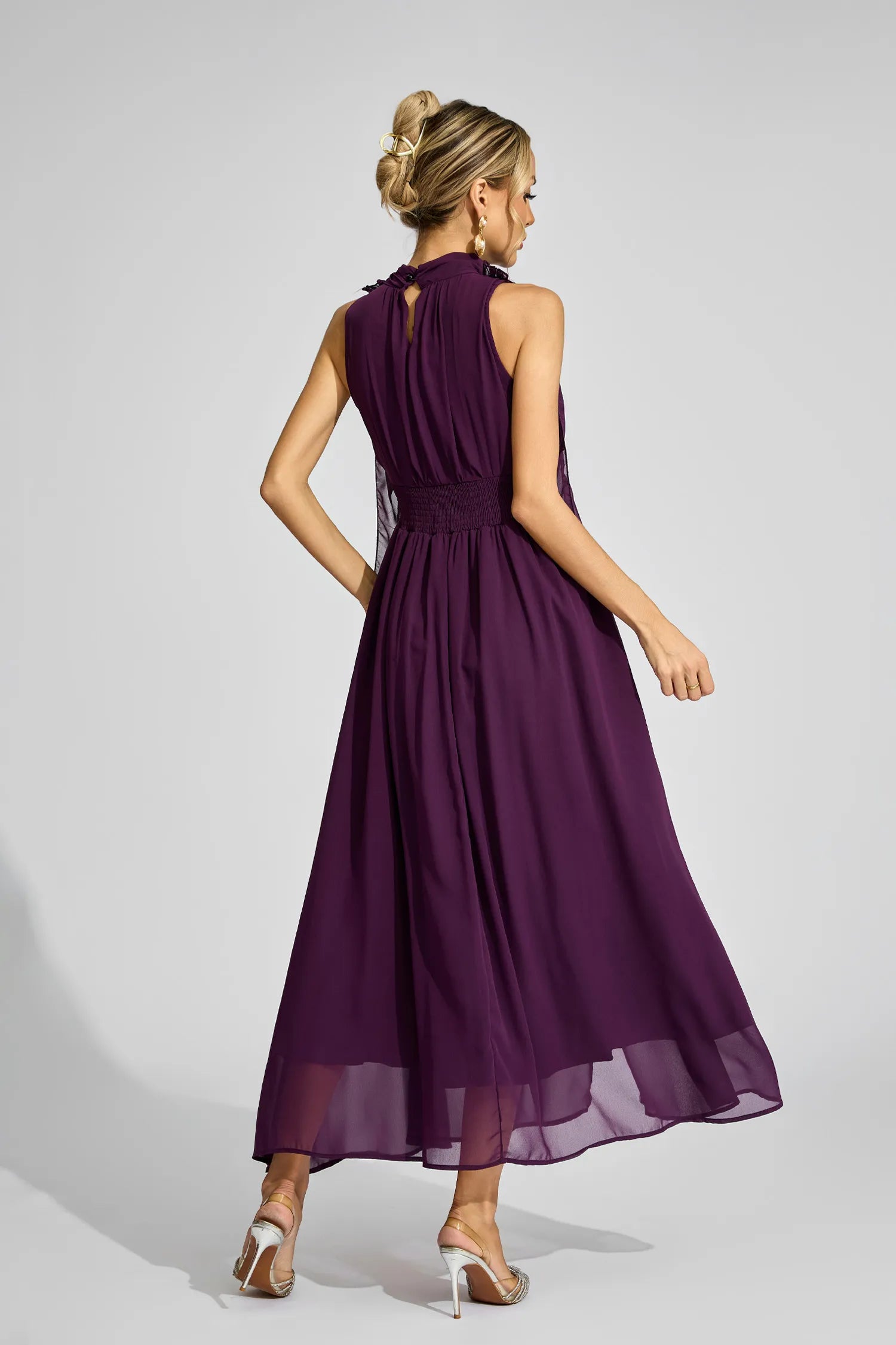 Anouk Purple Halter Maxi Dress