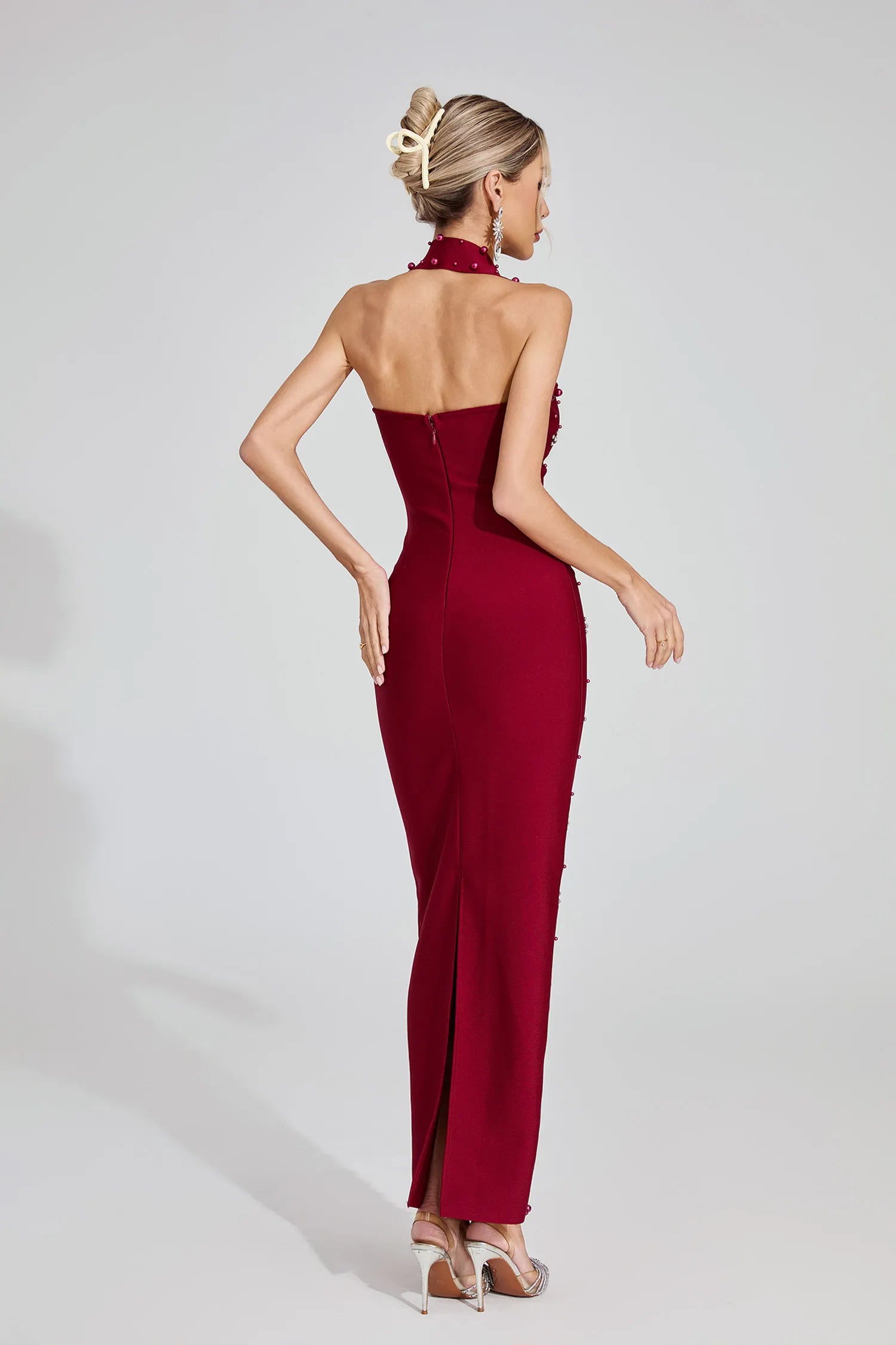 Rielle Red Halter Maxi Dress