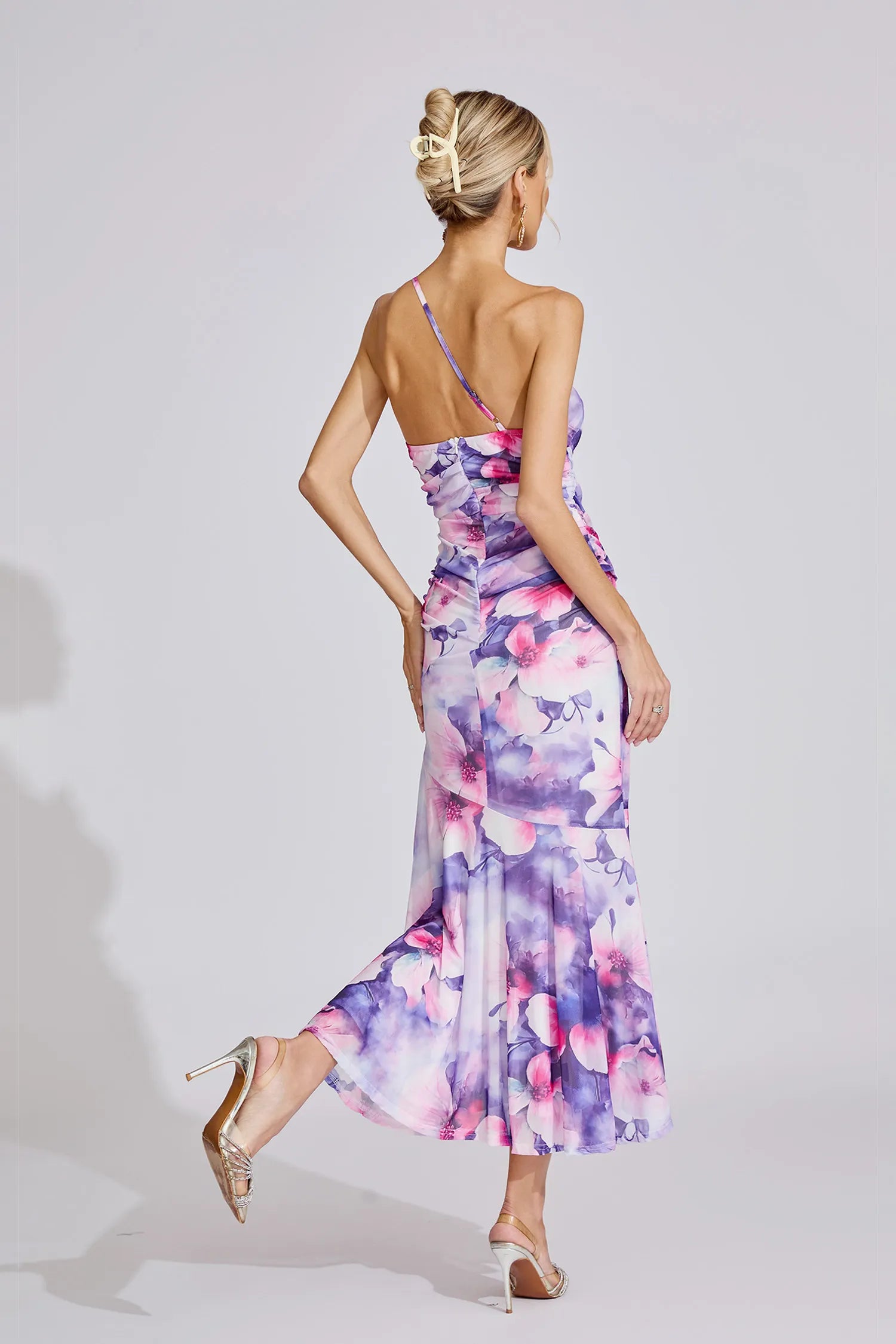 Tehani Purple Off-Shoulder Maxi Dress