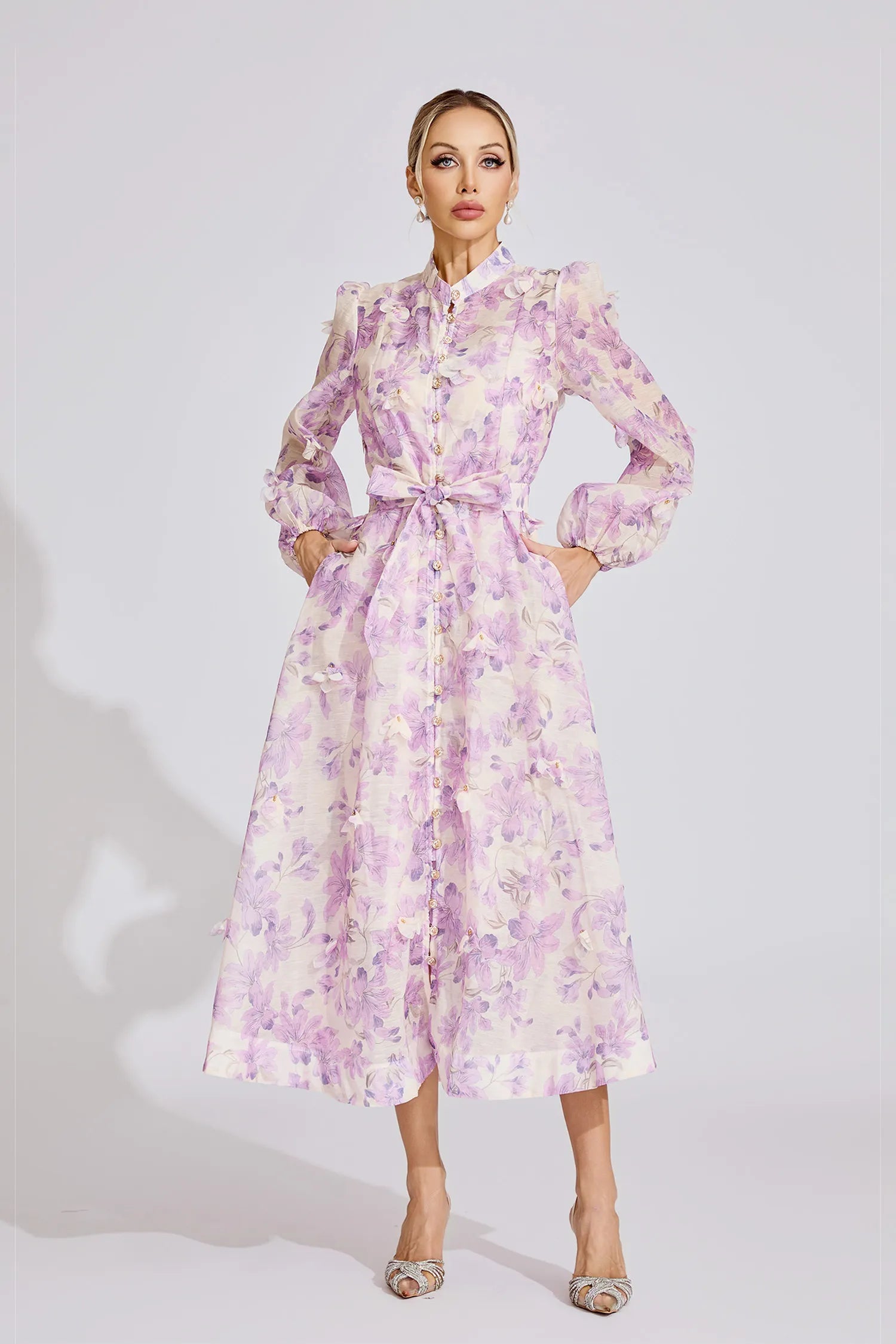 Elarith Purple Floral Maxi Dress