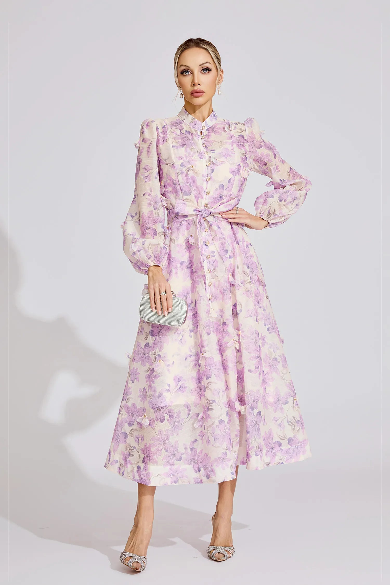 Elarith Purple Floral Maxi Dress