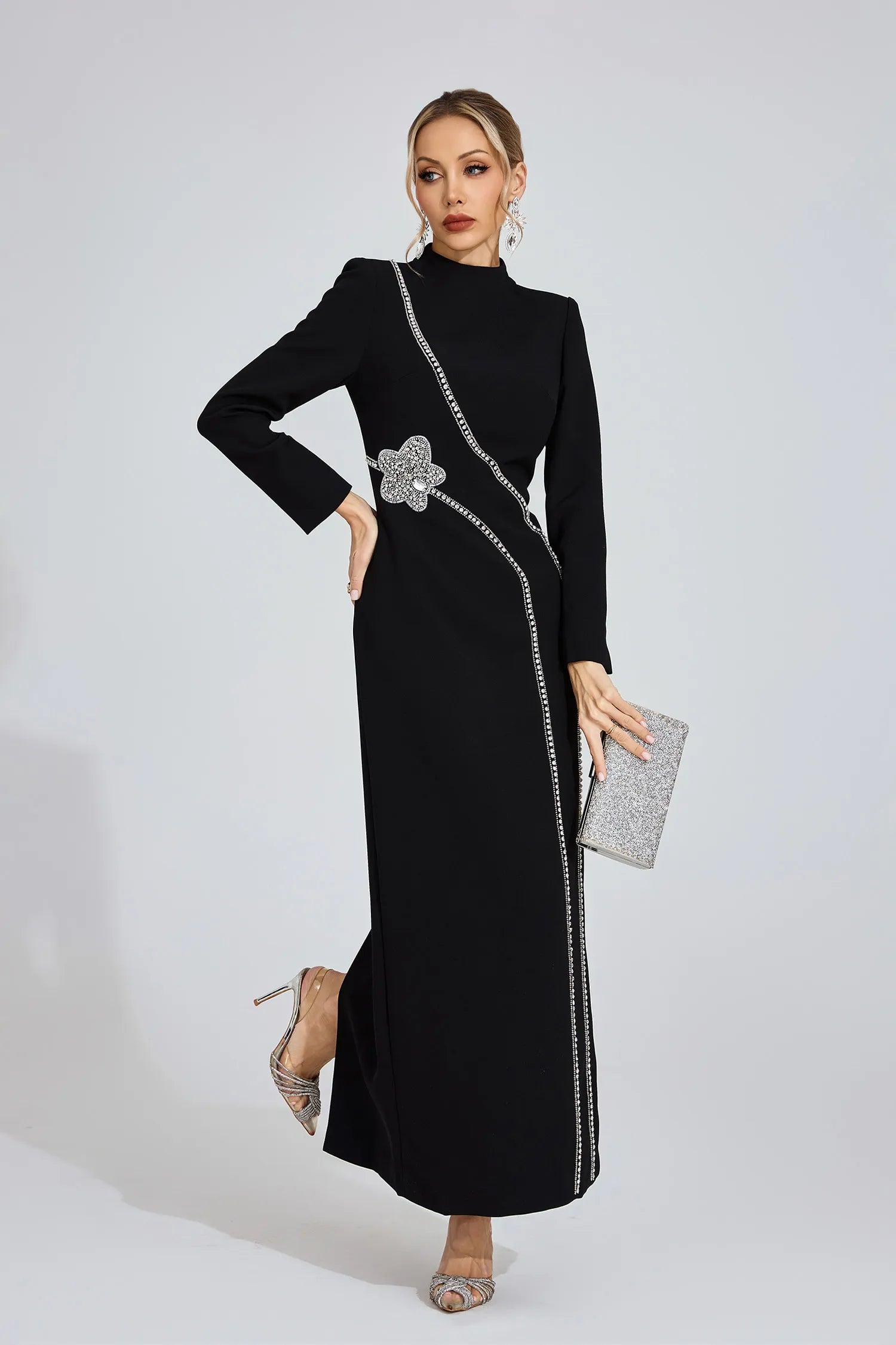Noctira Black Diamond Maxi Dress