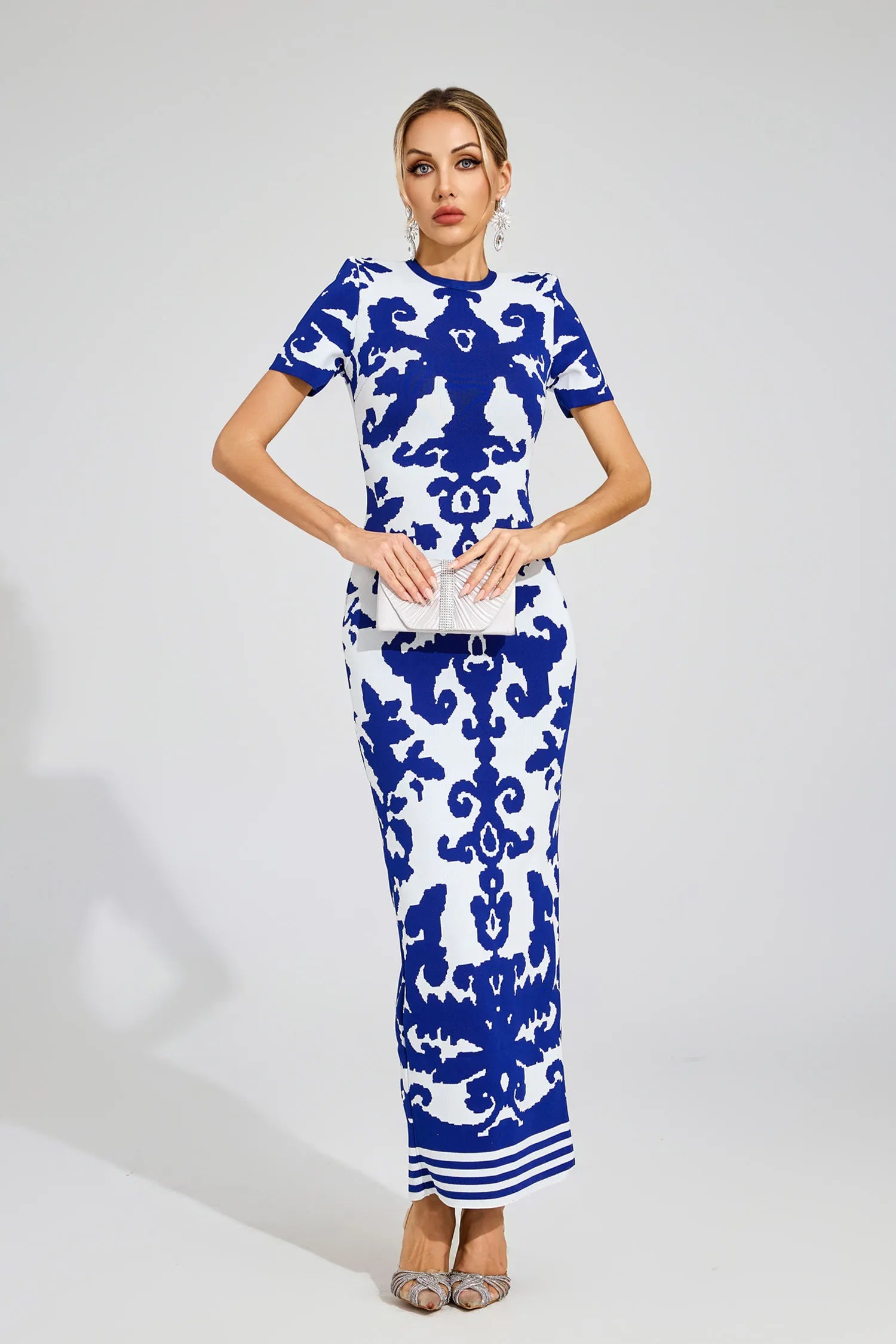 Marilyn Blue Bandage Maxi Dress